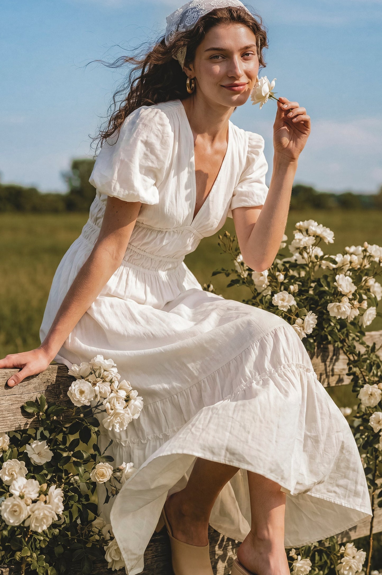 Iris Linen Midi Dress