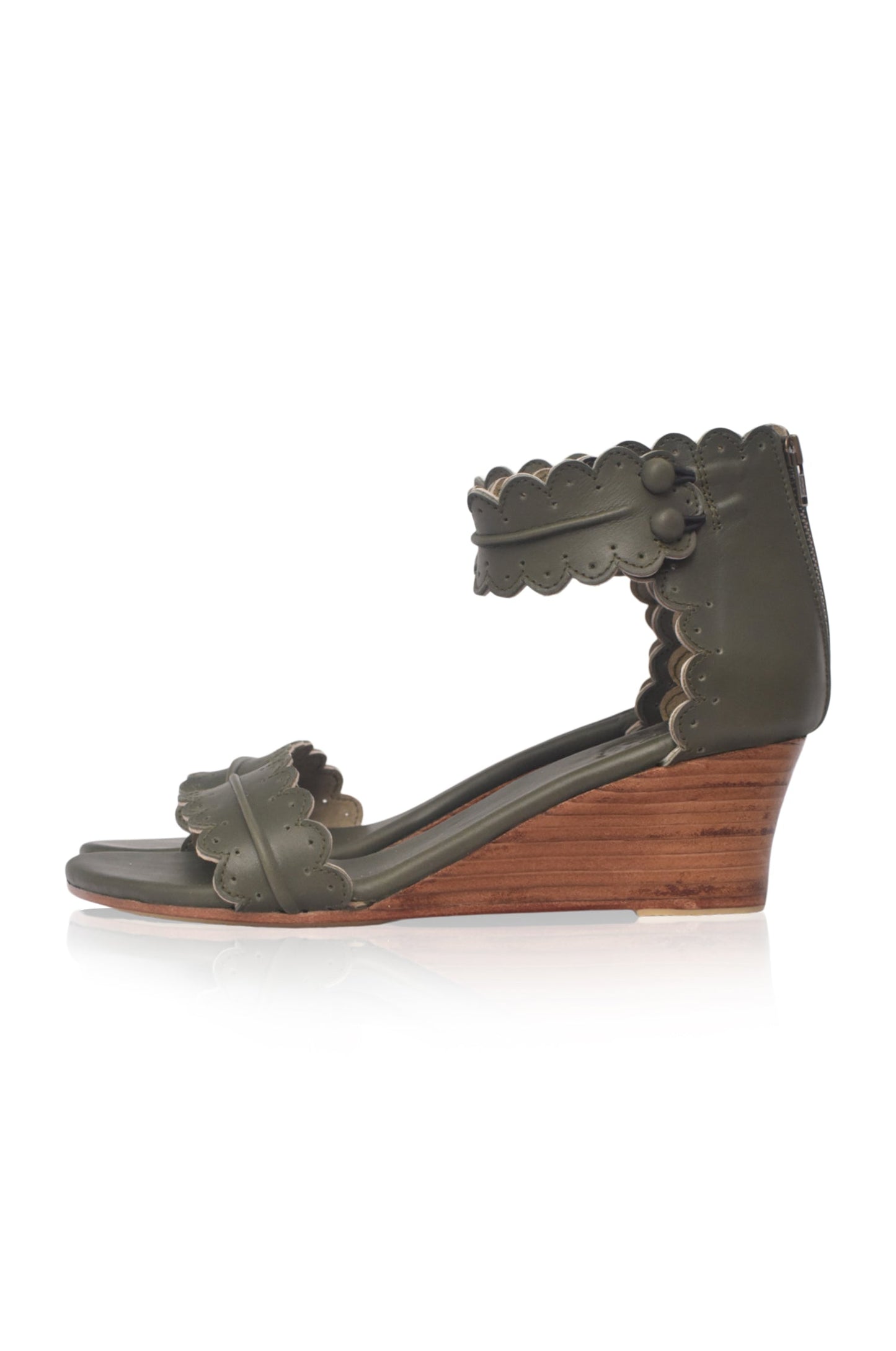 Jessamine Wooden Wedge Leather Sandals