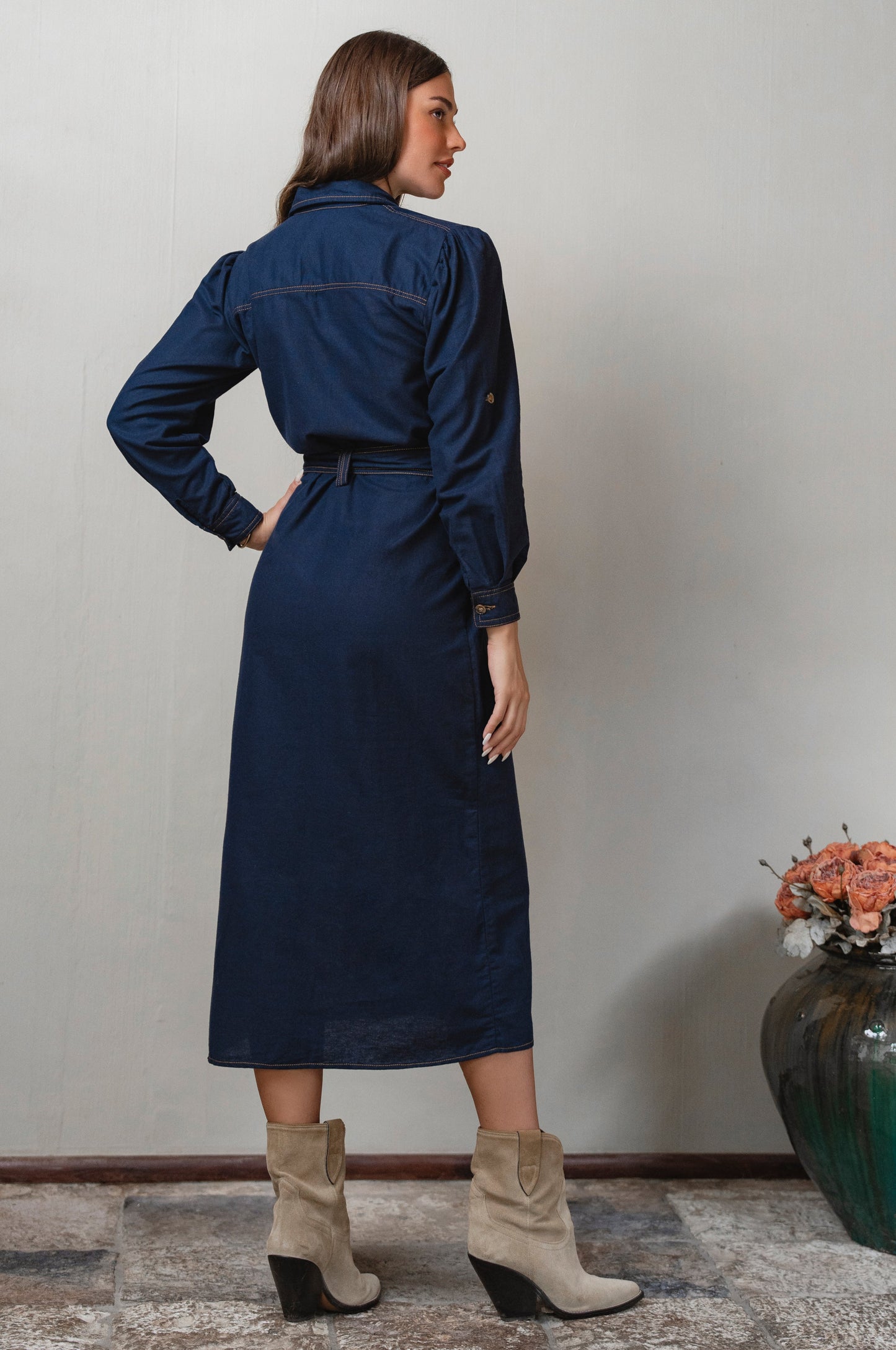 Marcia Belted Linen Shirt Dress