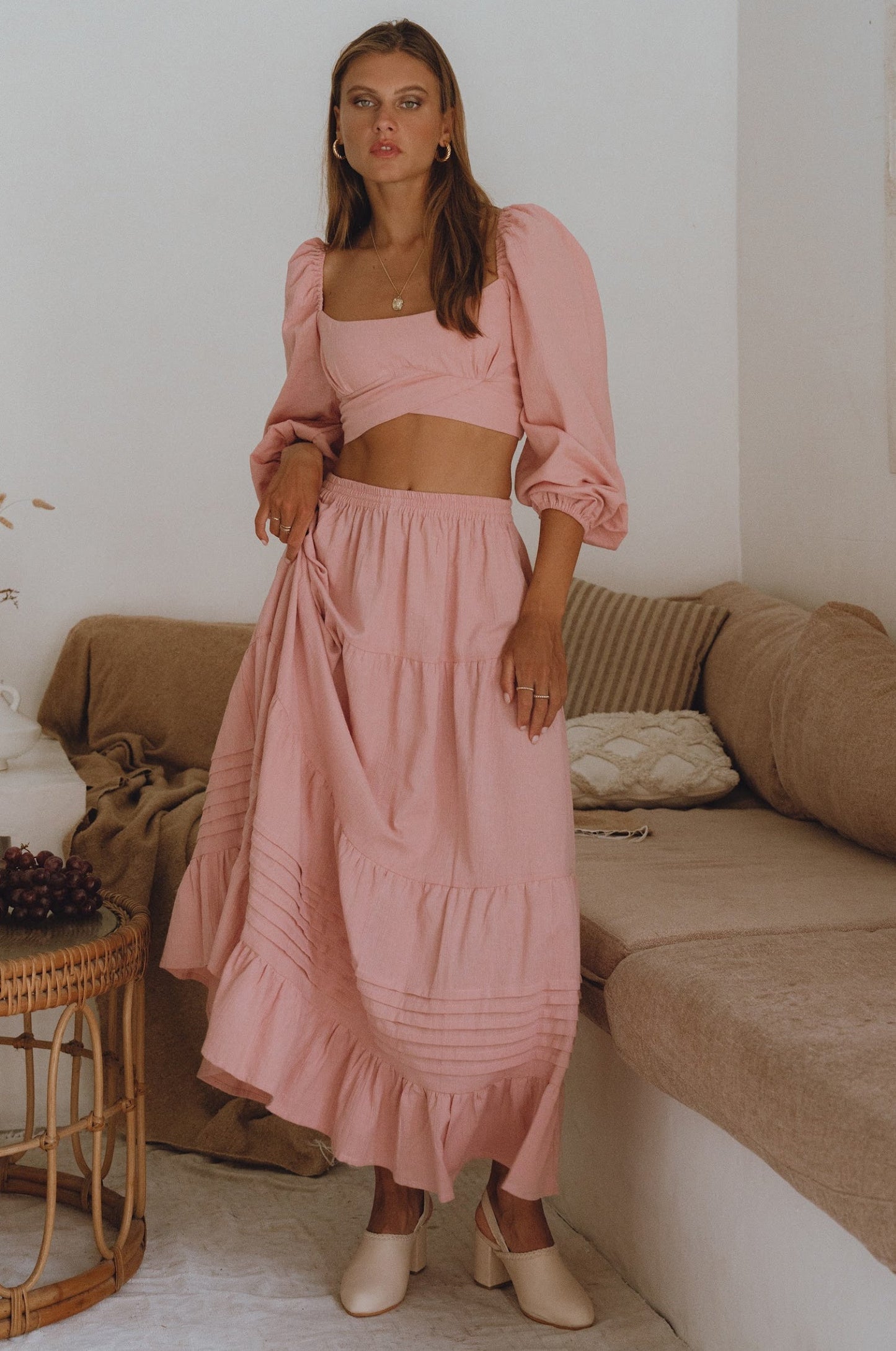 Maya Maxi Linen Skirt