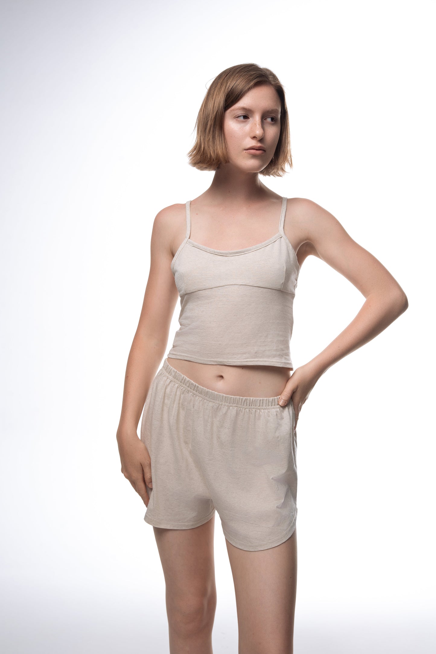 Wren Organic Cotton-Linen Pyjama Shorts