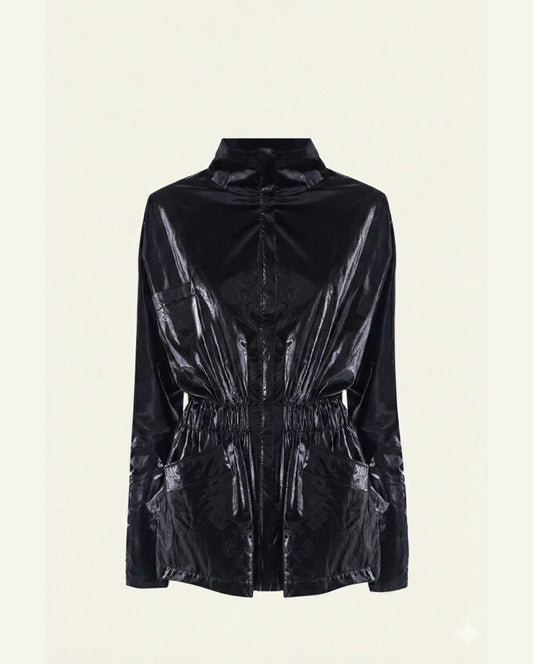Hazel Cotton Windbreaker – Black