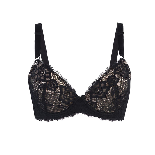 Debbie Silk & Organic Cotton Lace Plunge Bra