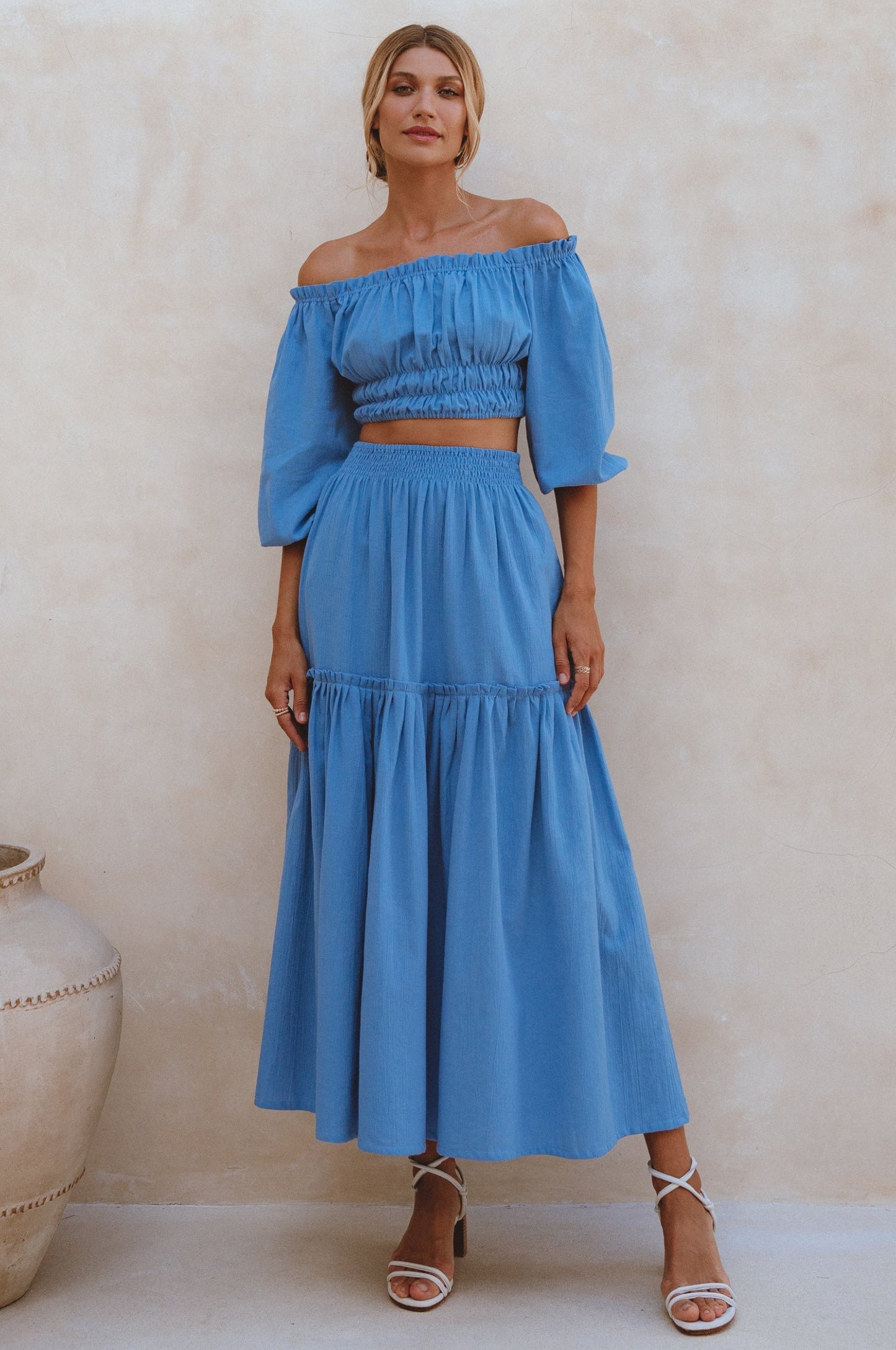Araminta Boho Linen Maxi Skirt