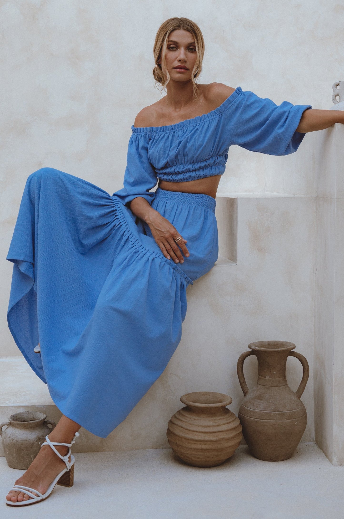 Araminta Boho Linen Maxi Skirt