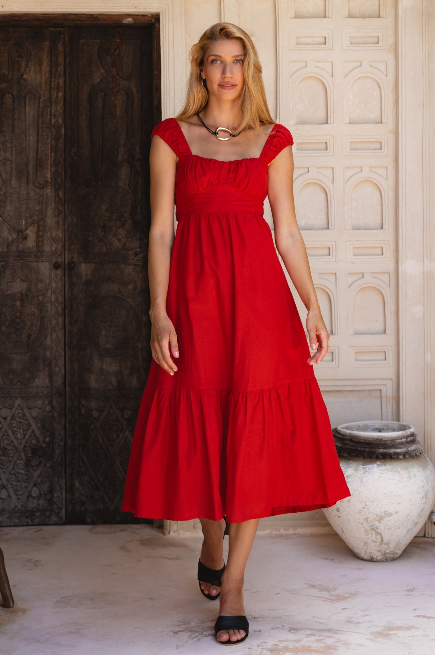 Aurora Midi Linen Dress