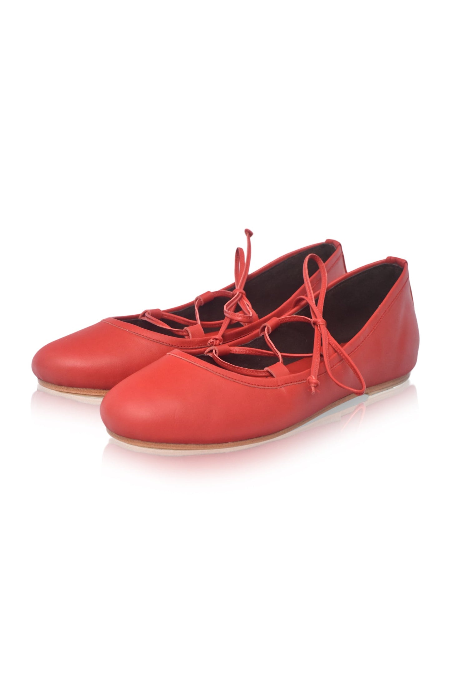 Leocadia Lace-Up Leather Flats