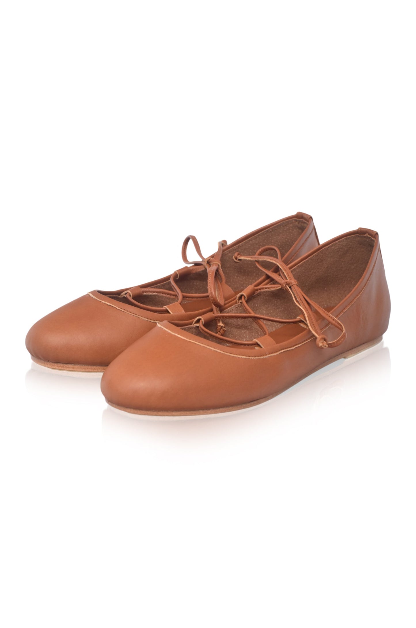 Leocadia Lace-Up Leather Flats