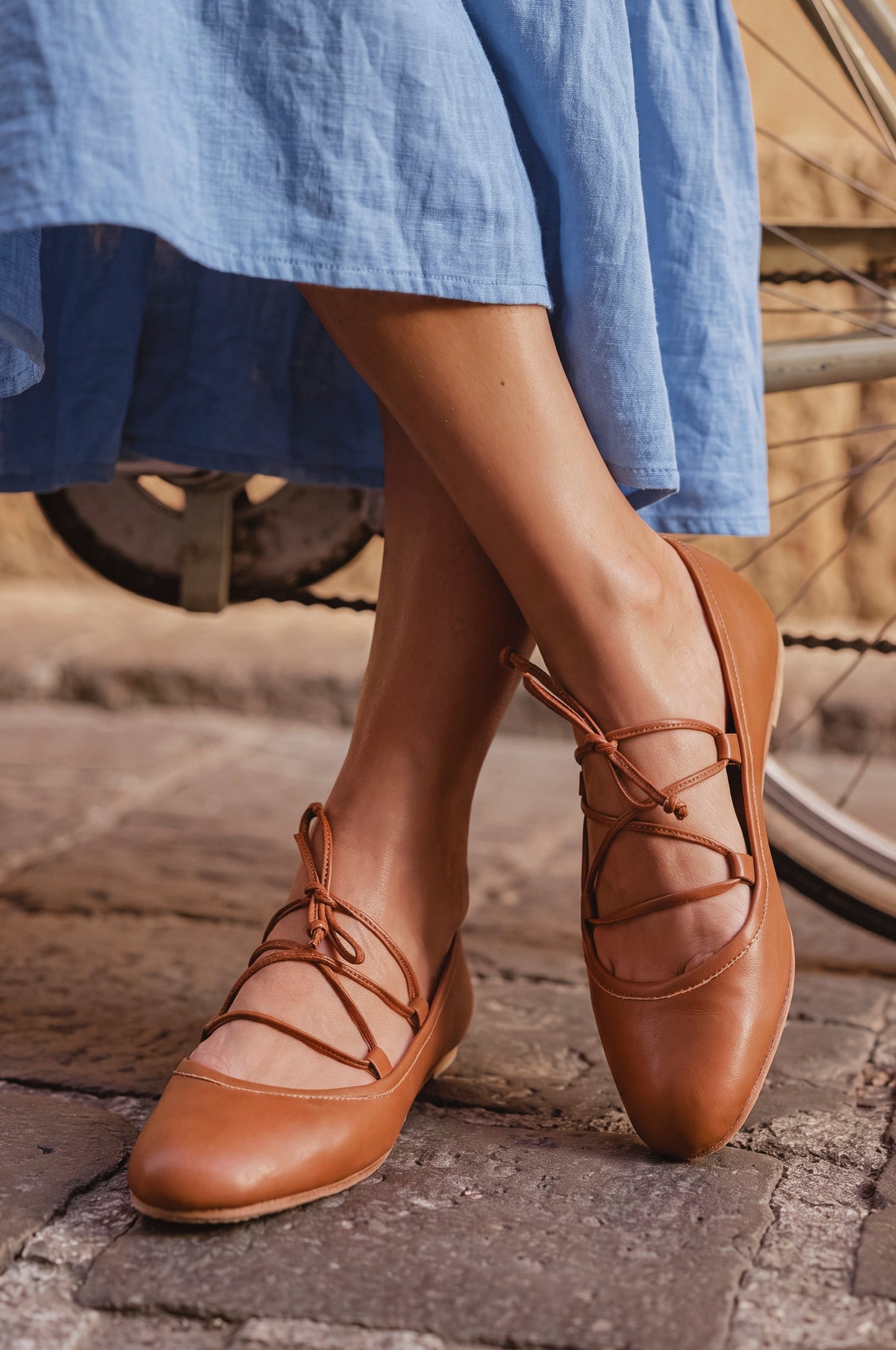 Leocadia Lace-Up Leather Flats