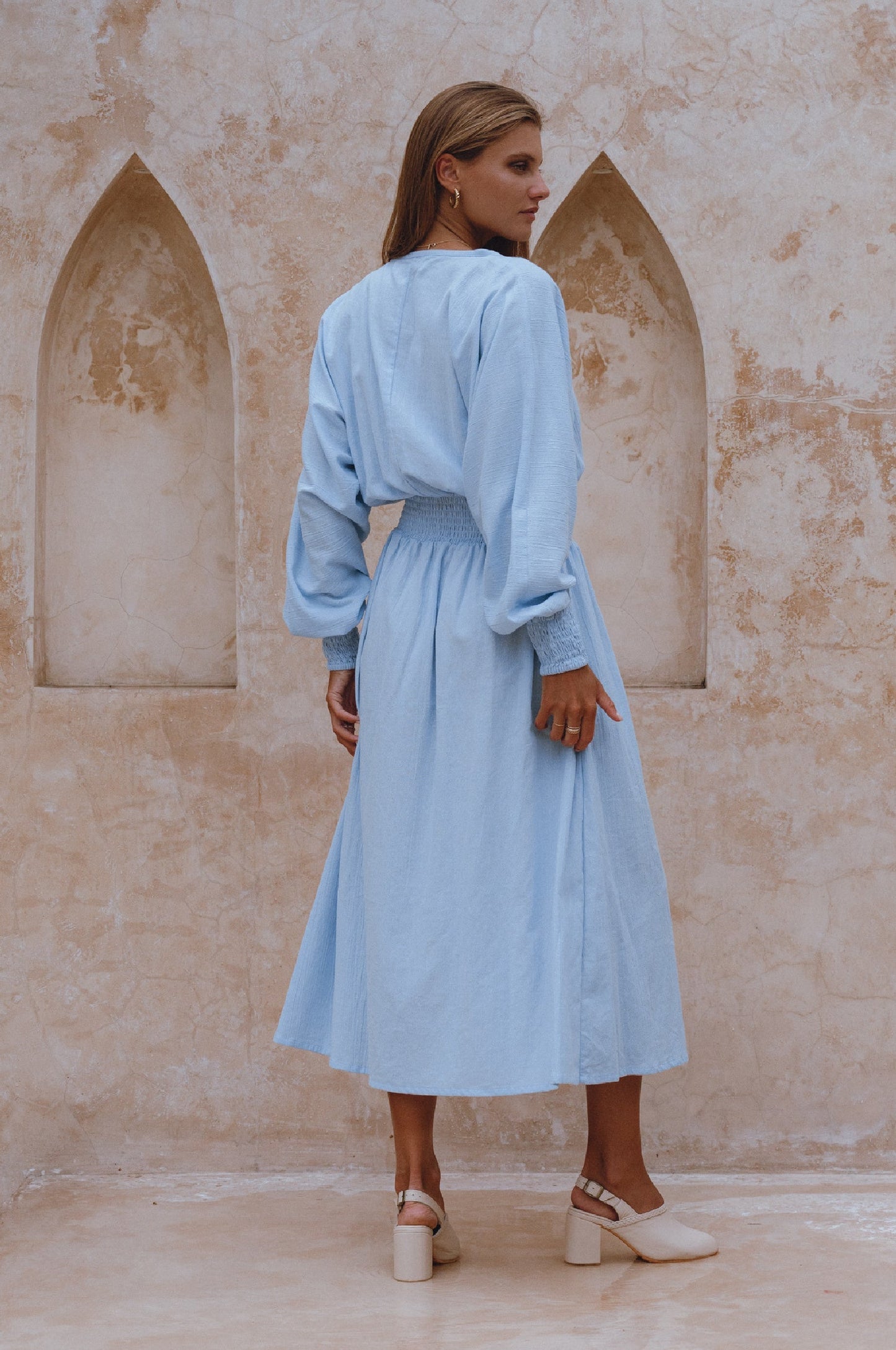 Carly Long Sleeve Linen Dress