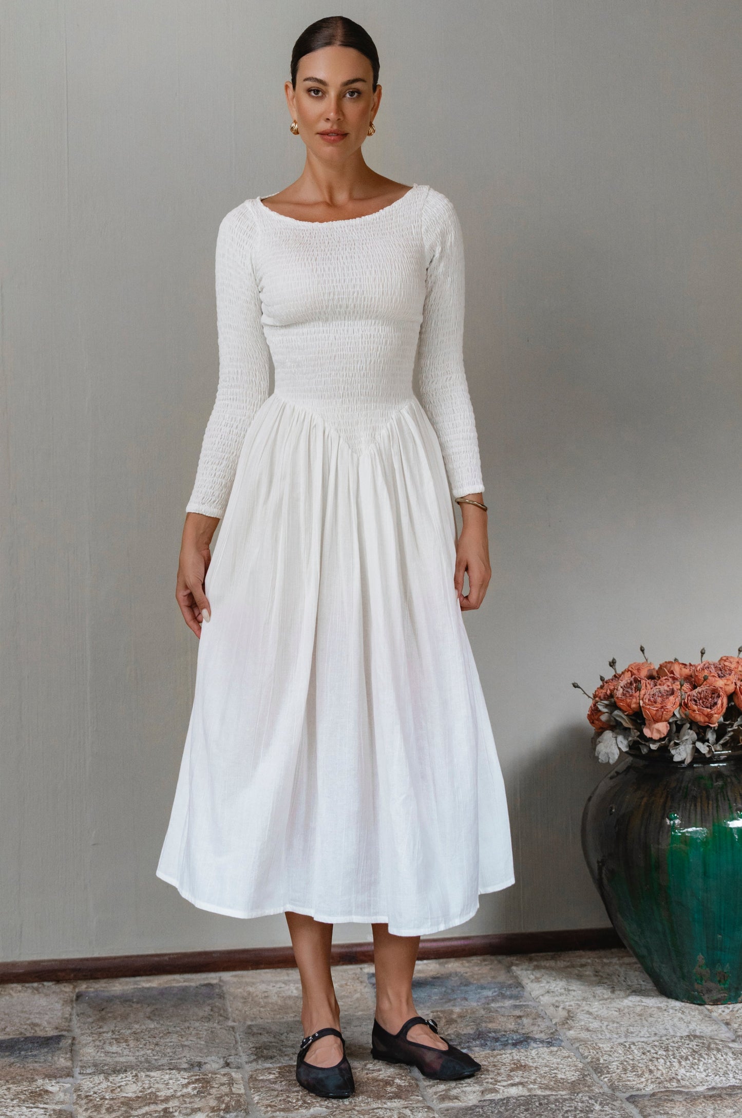 Colette Long Sleeve Smocked Dress