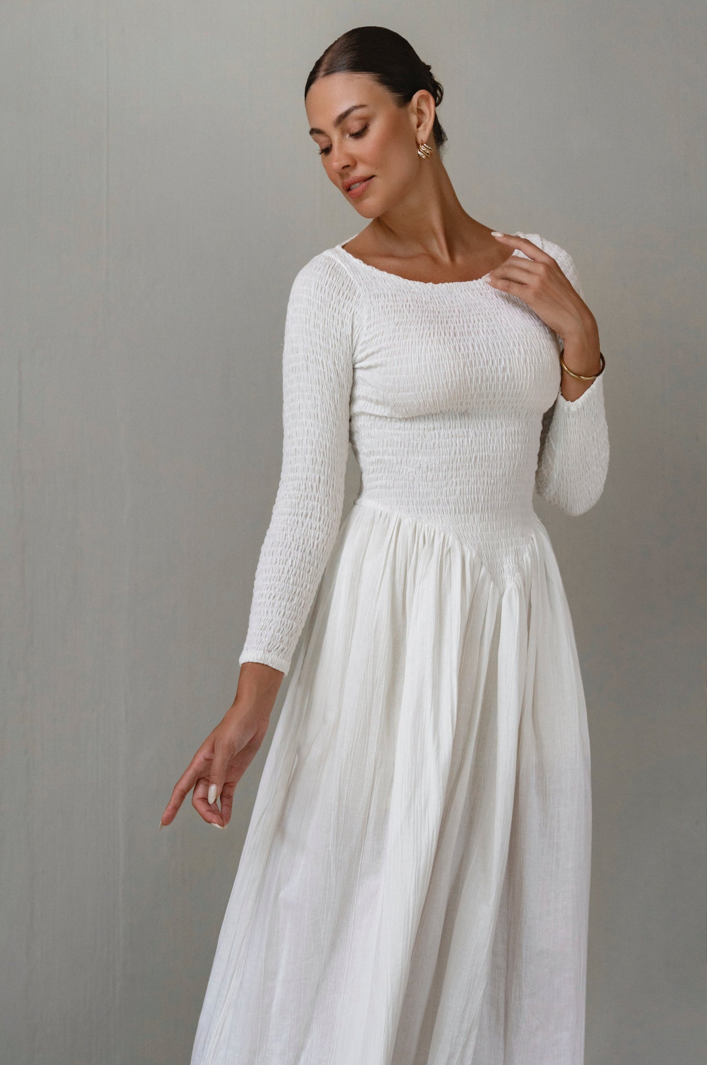 Colette Long Sleeve Smocked Dress