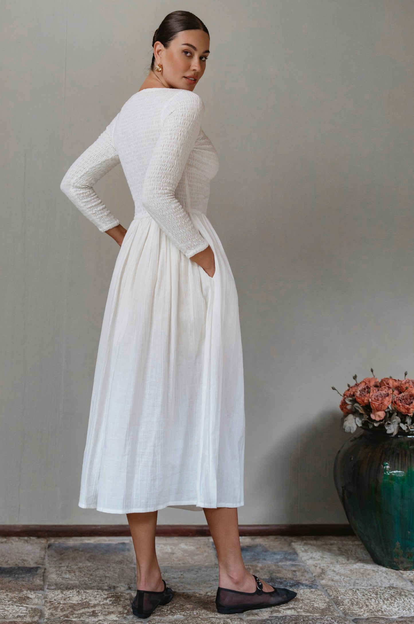 Colette Long Sleeve Smocked Dress
