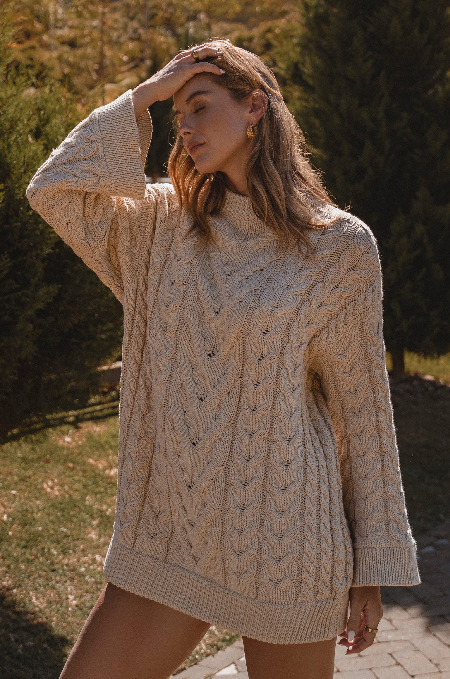 Adelaide Cable-Knit Sweater Dress