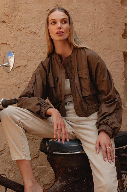 Demi Linen Bomber Jacket