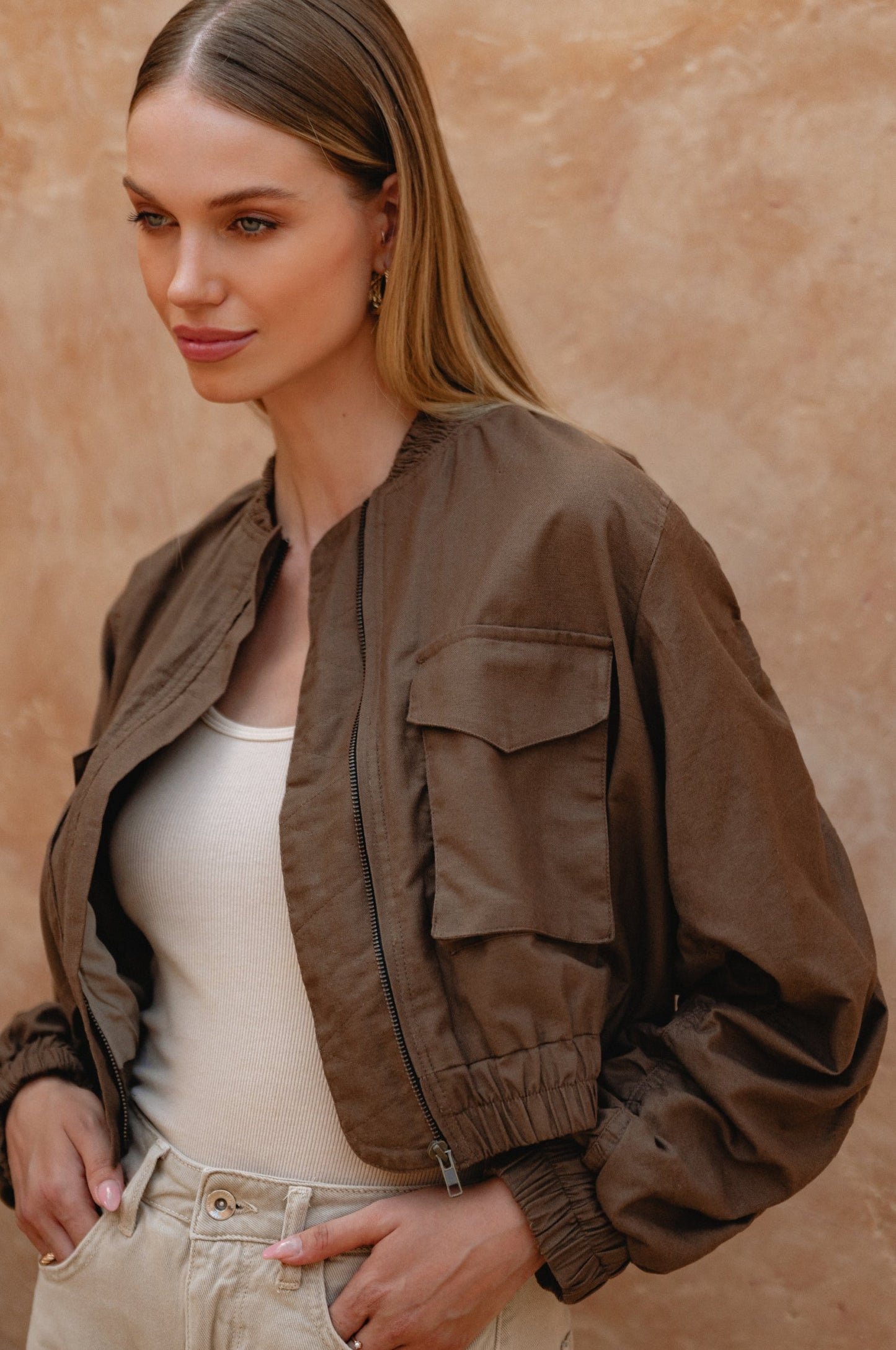 Demi Linen Bomber Jacket