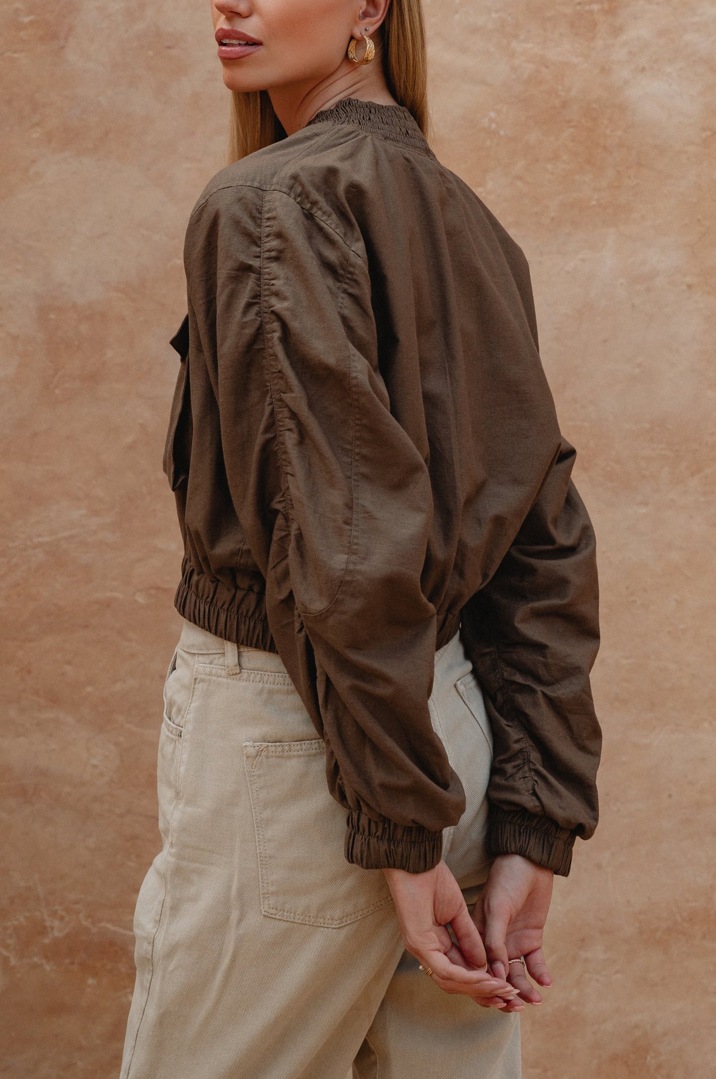 Demi Linen Bomber Jacket