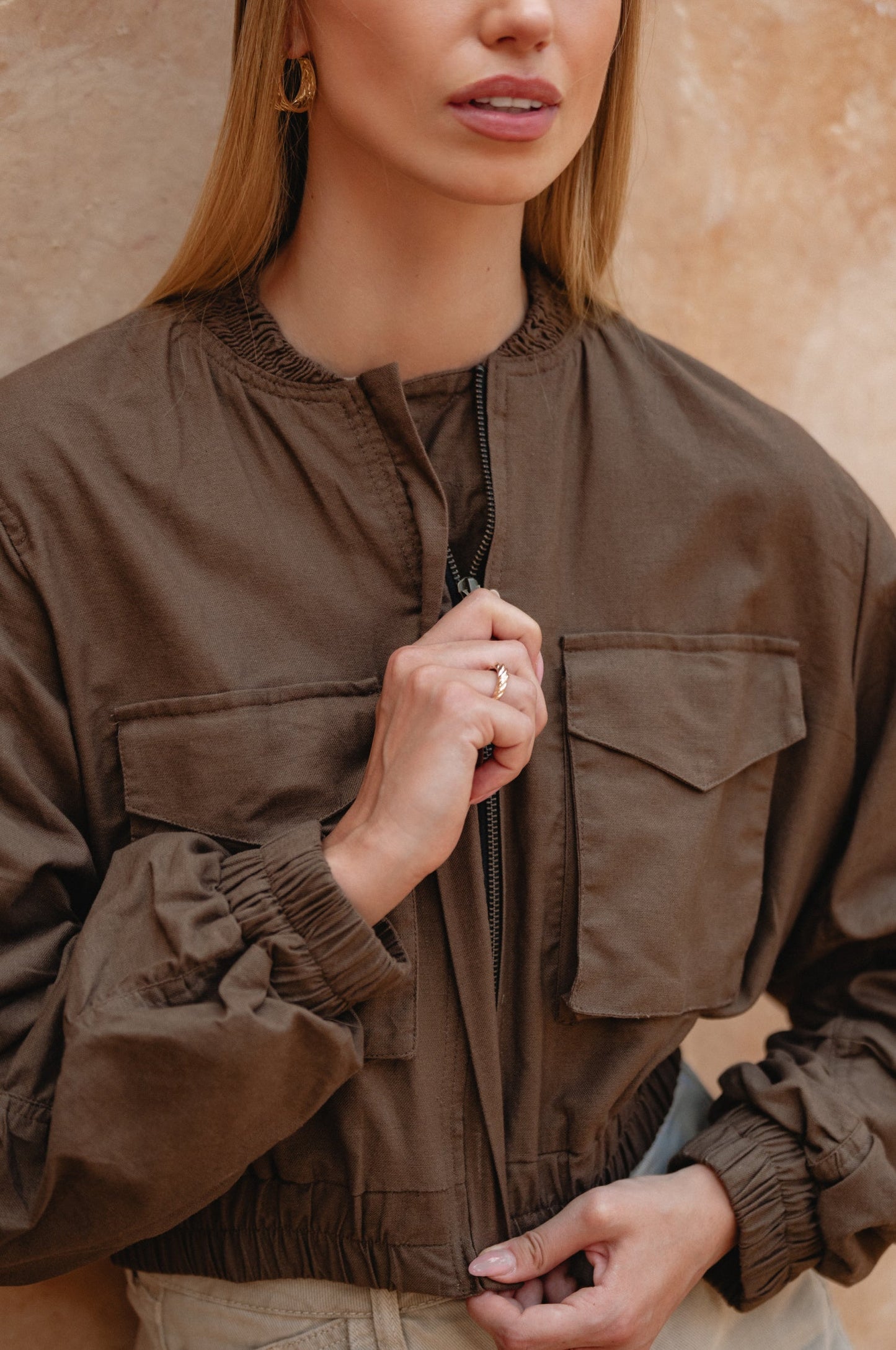 Demi Linen Bomber Jacket