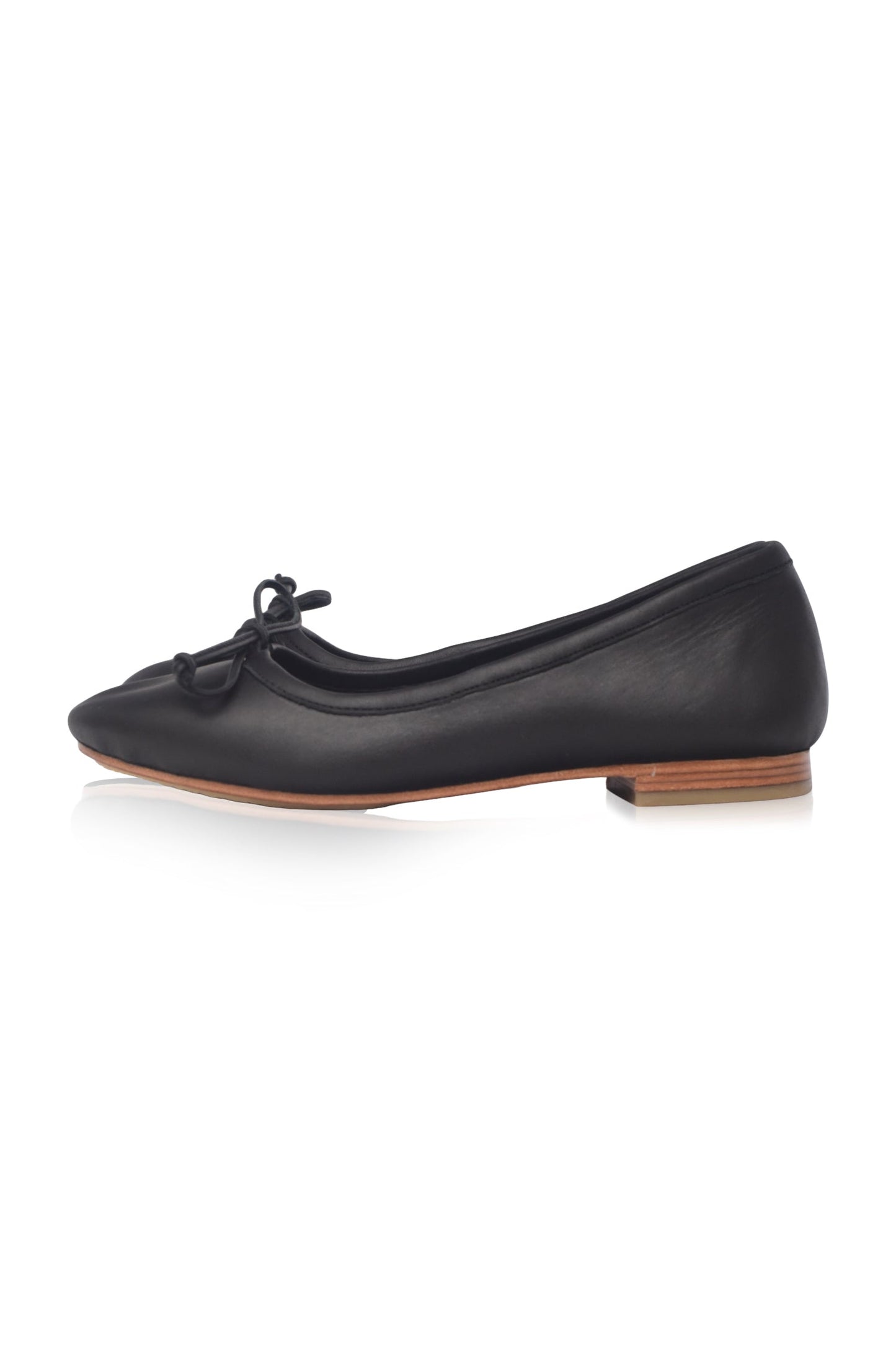 Yolande Bow Leather Ballet Flats
