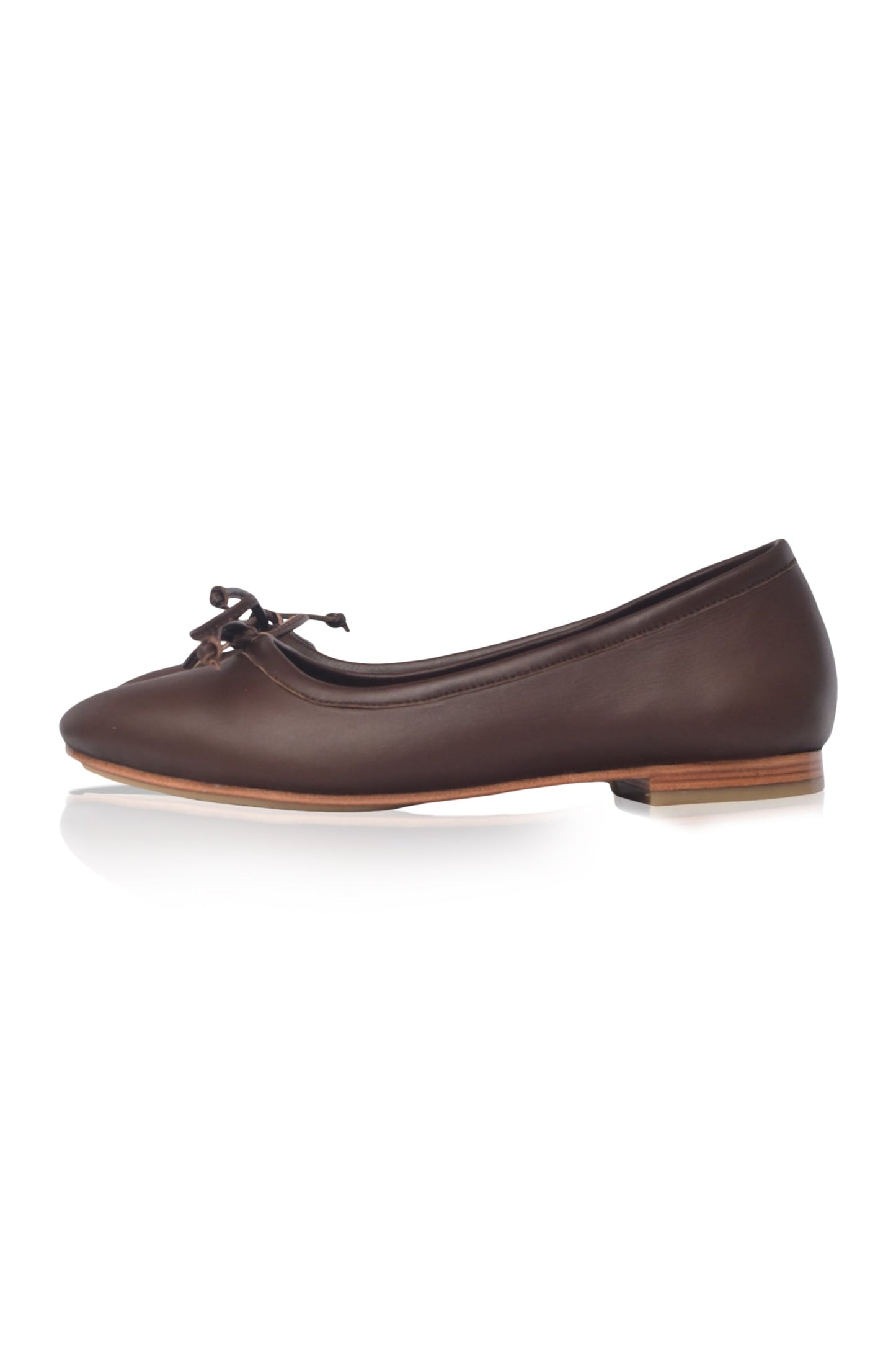 Yolande Bow Leather Ballet Flats