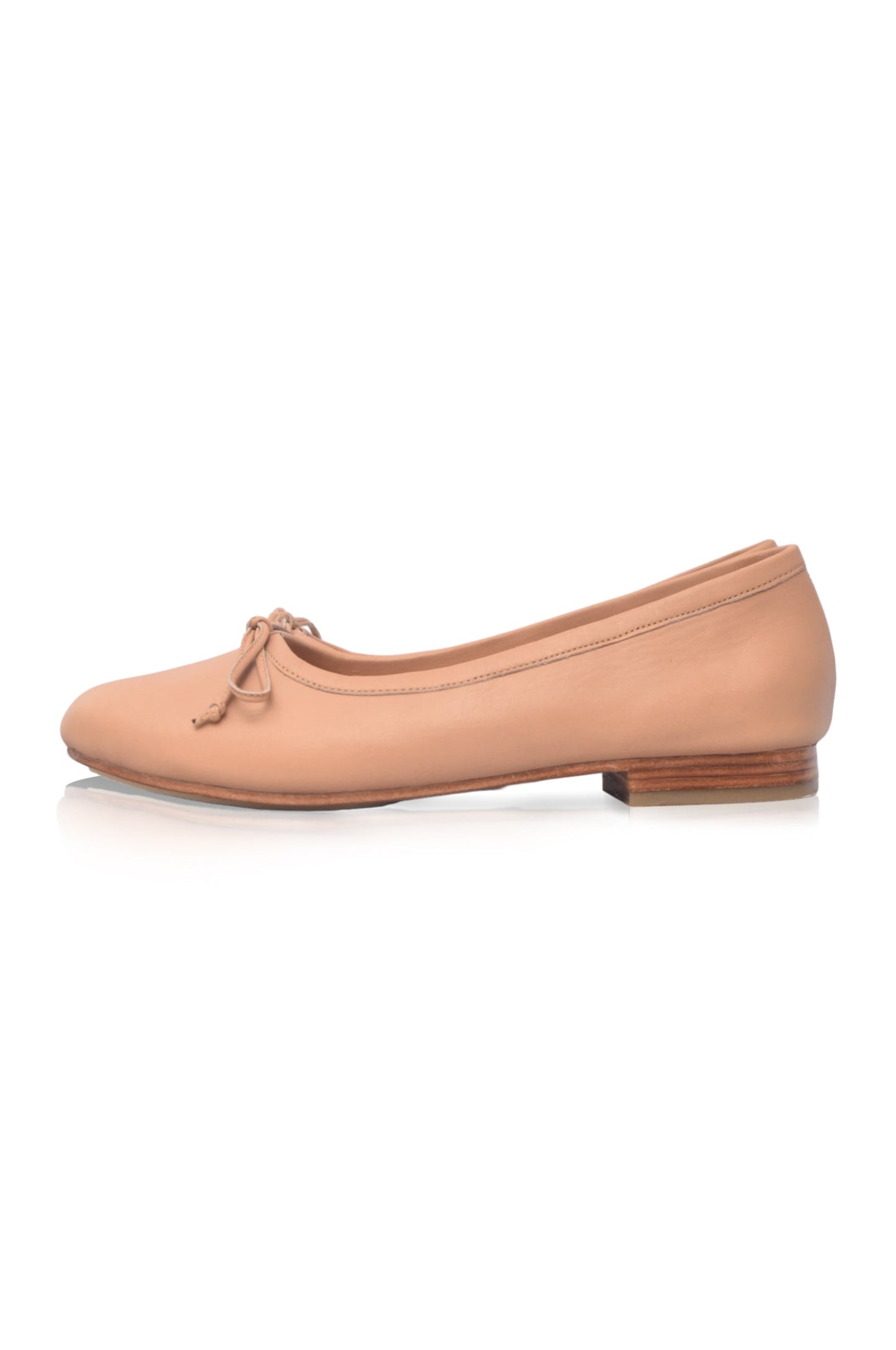 Yolande Bow Leather Ballet Flats