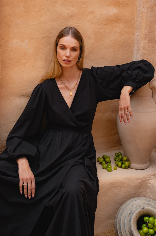 Elise Long Sleeve Wrap Dress