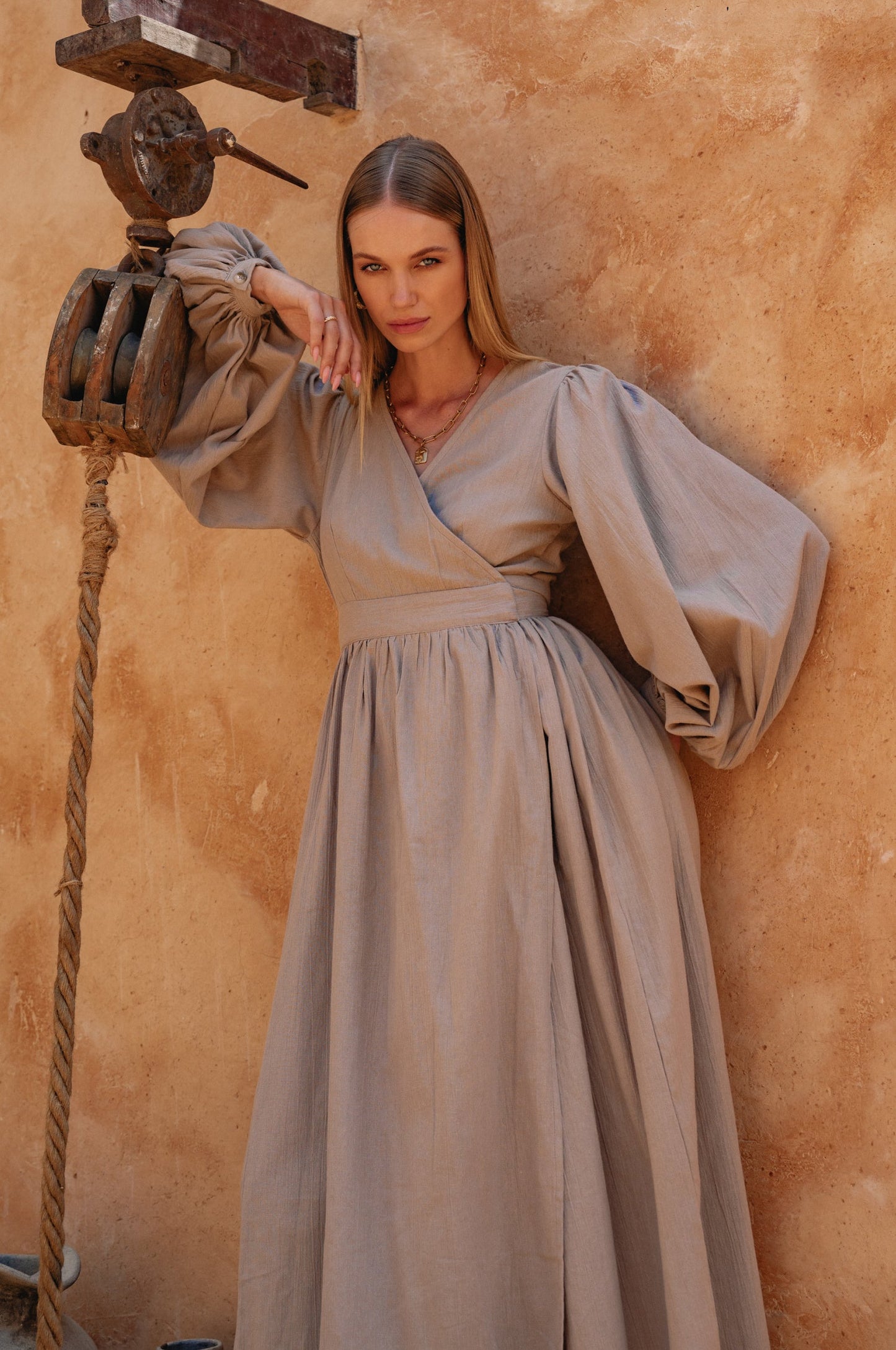 Elise Long Sleeve Wrap Dress