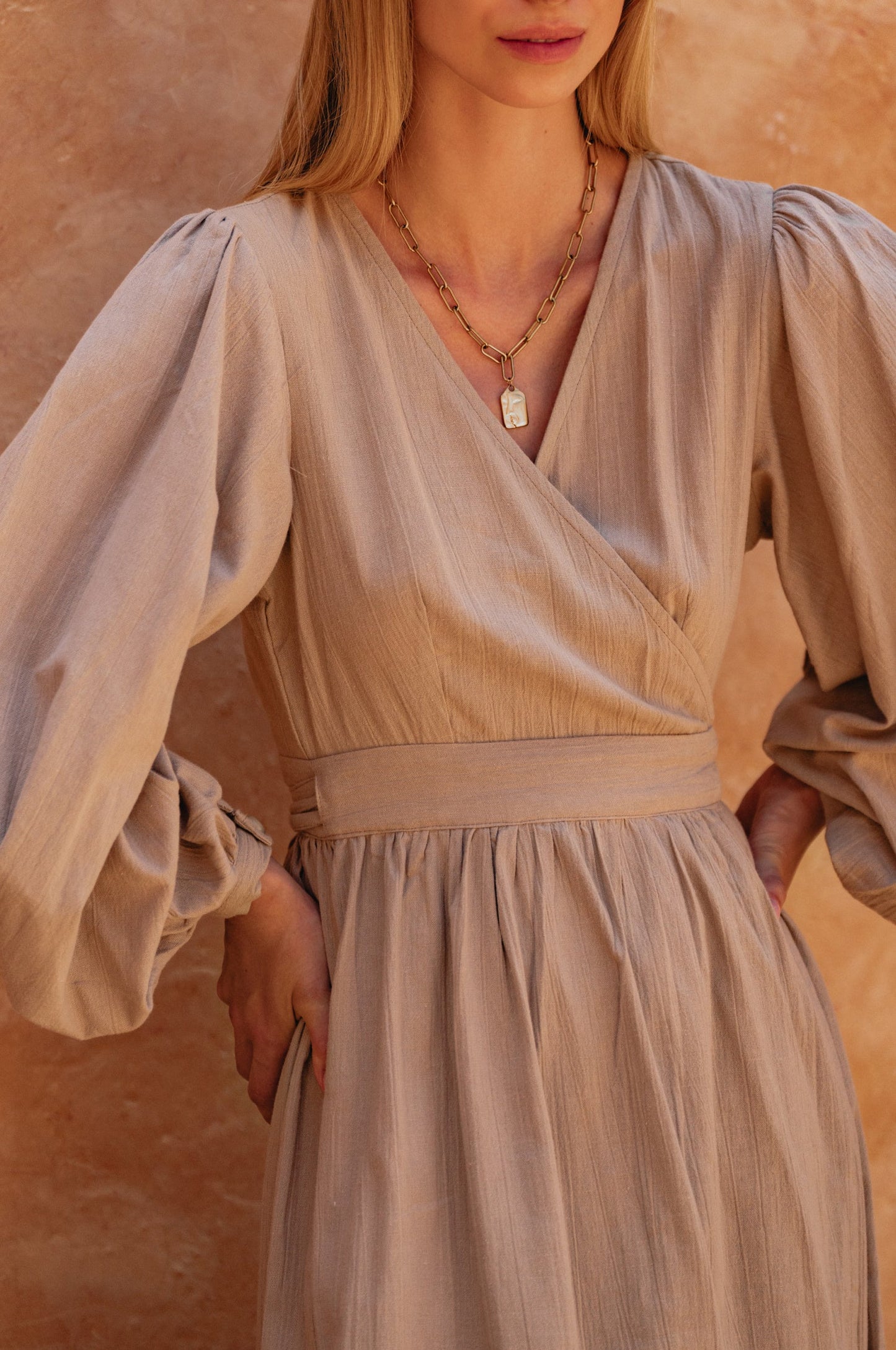 Elise Long Sleeve Wrap Dress