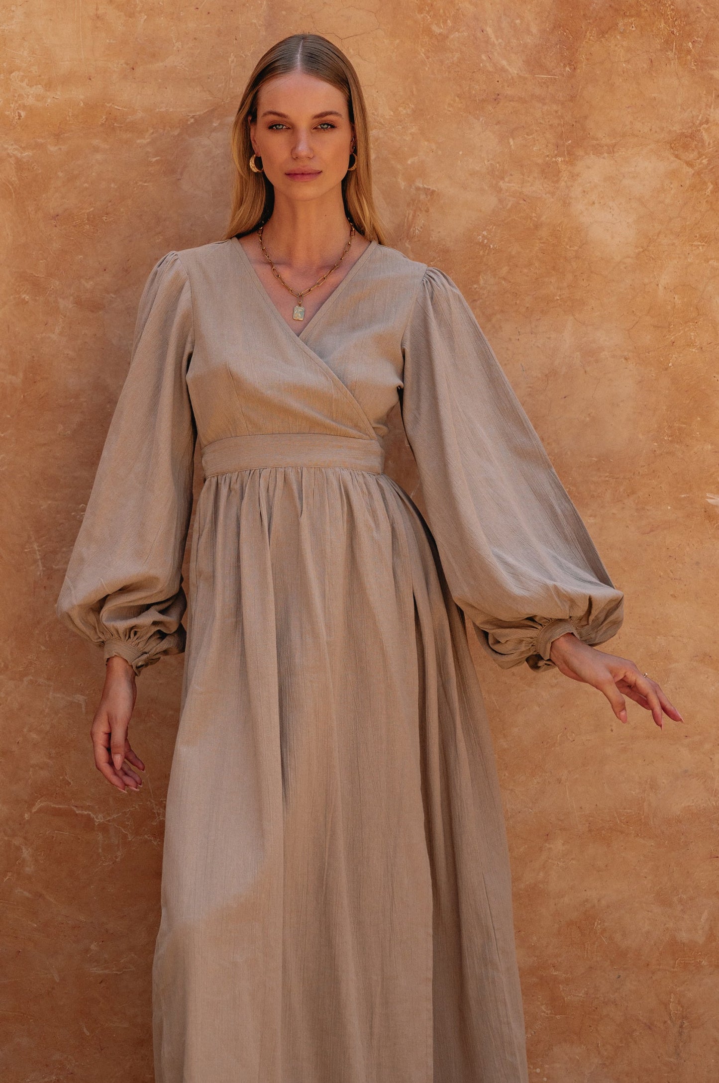 Elise Long Sleeve Wrap Dress