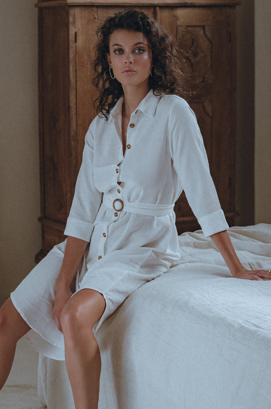 Estelle Shirt Linen Dress