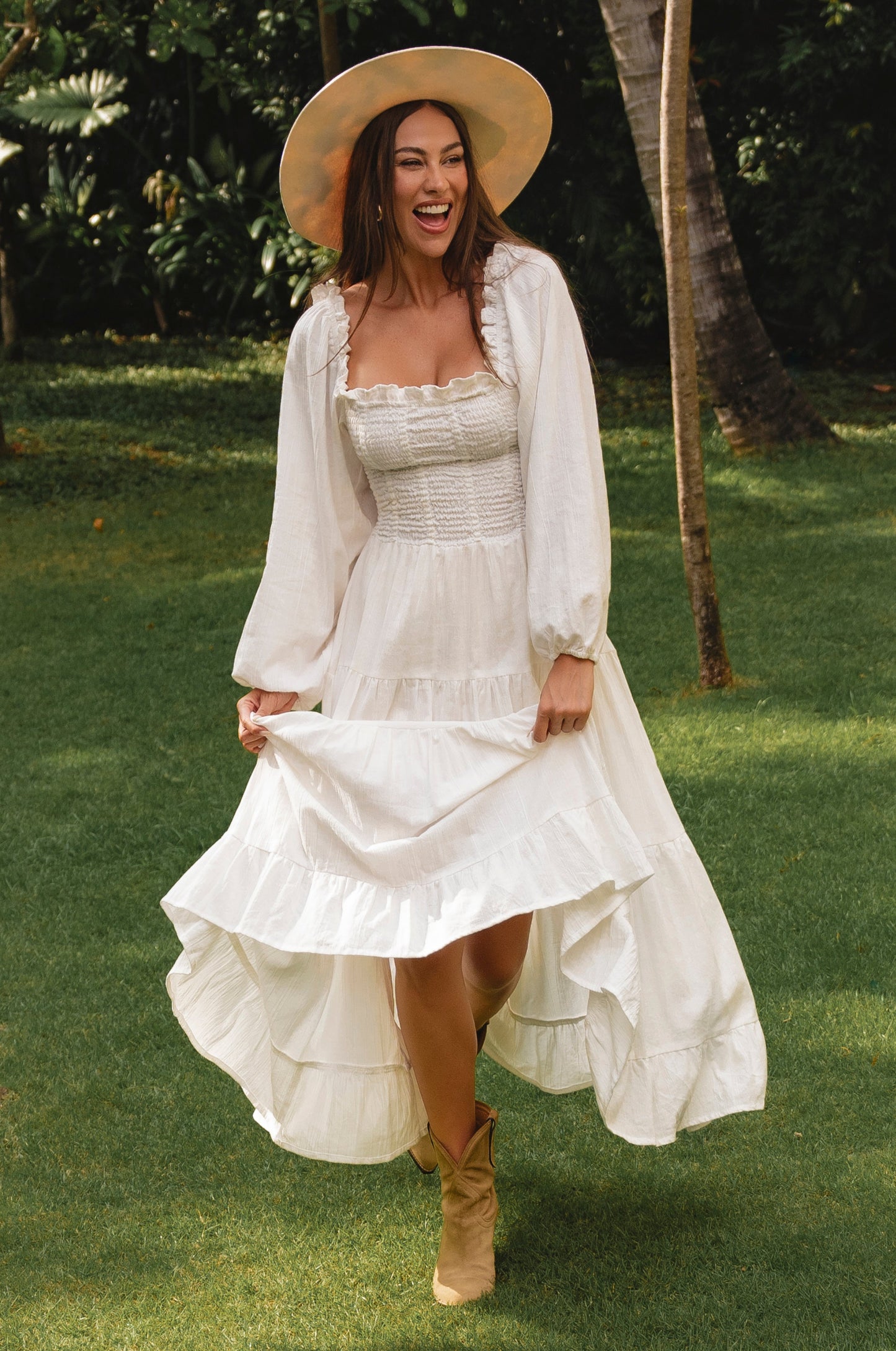 Eva Tiered Linen Midi Dress