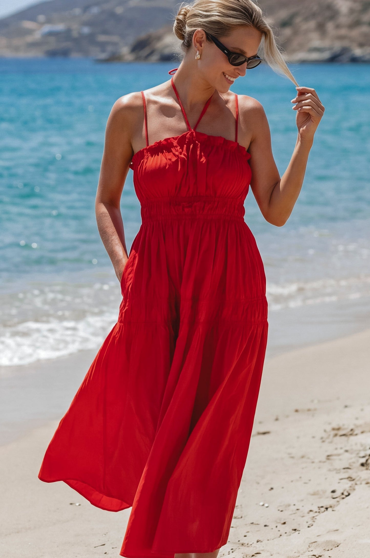 Primrose Cotton Halter Midi Dress