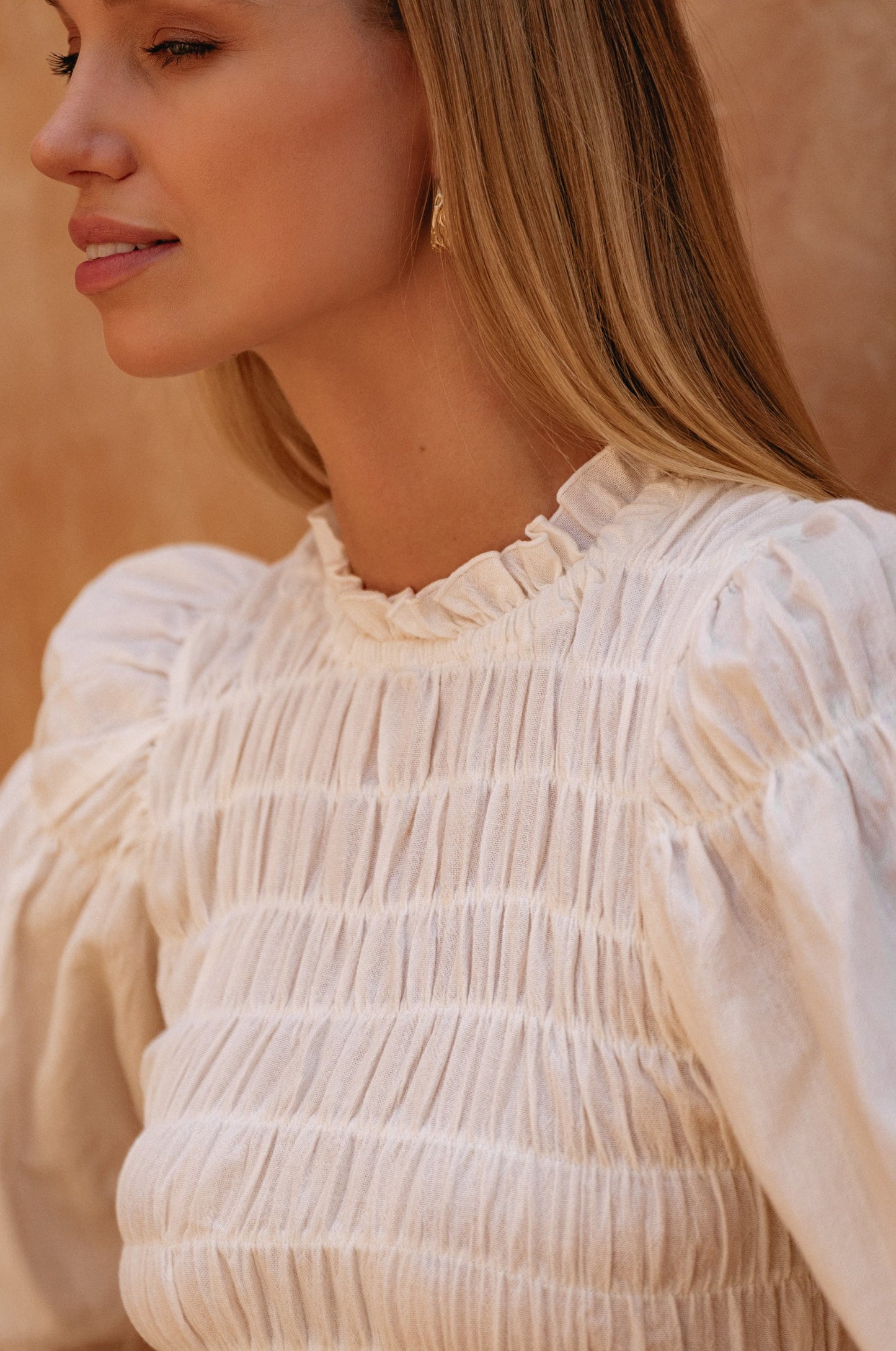 Fleur Smocked Linen Midi Dress