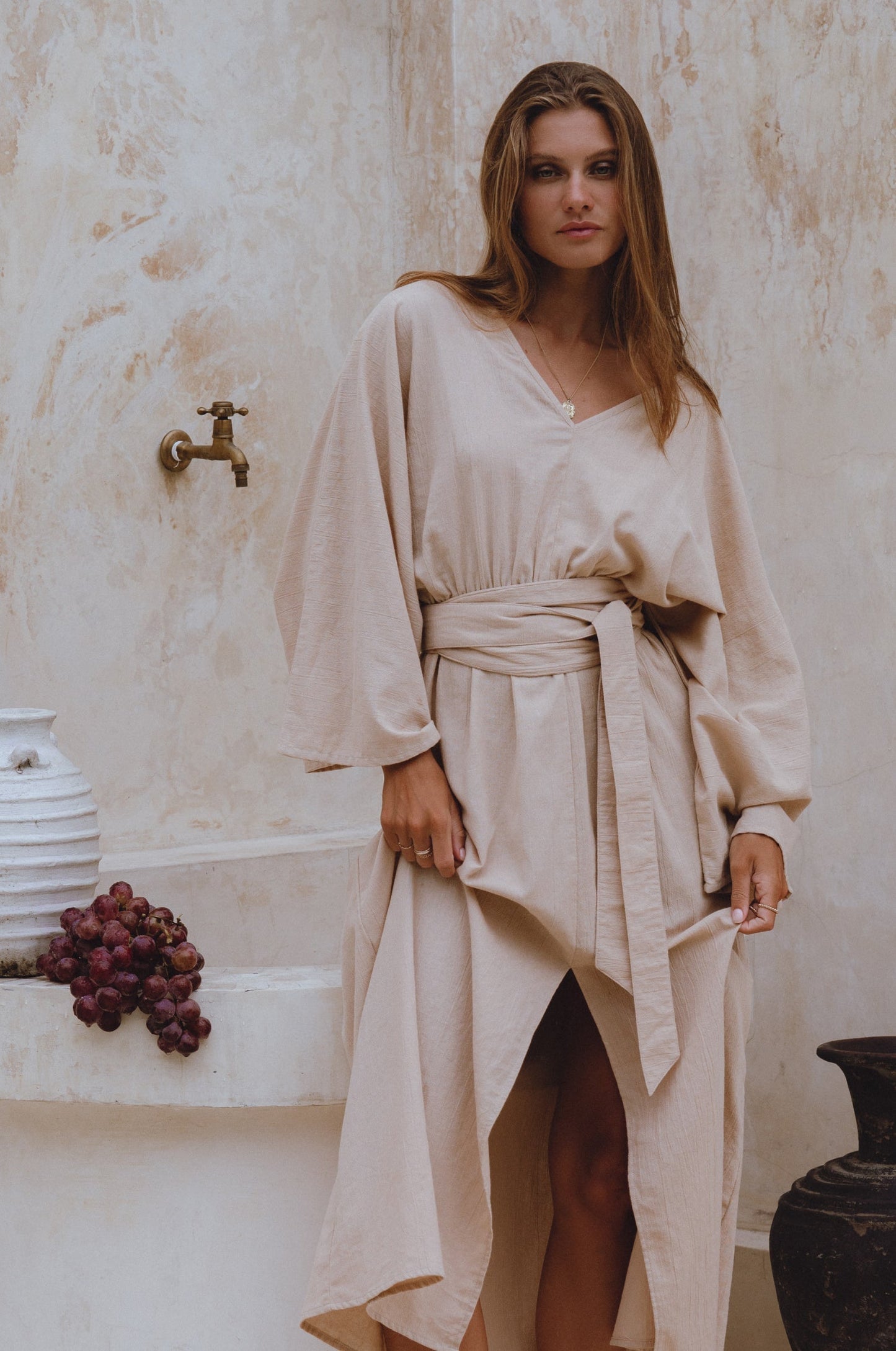 Haley Linen Kimono Dress