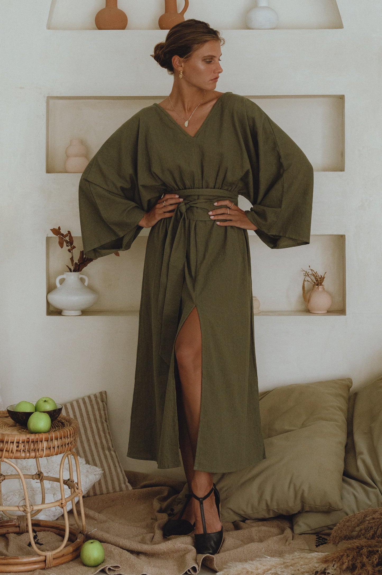 Haley Linen Kimono Dress