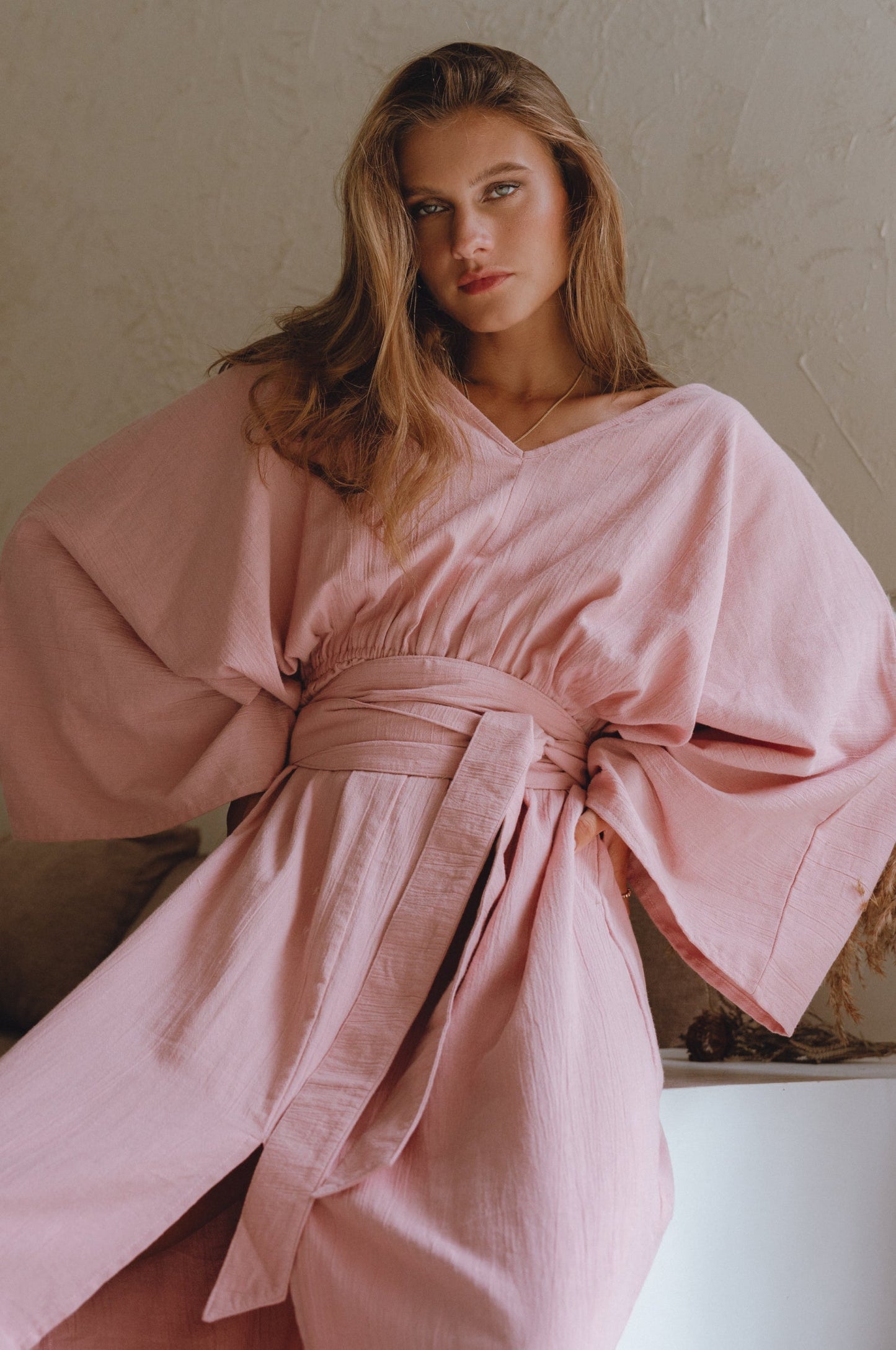 Haley Linen Kimono Dress