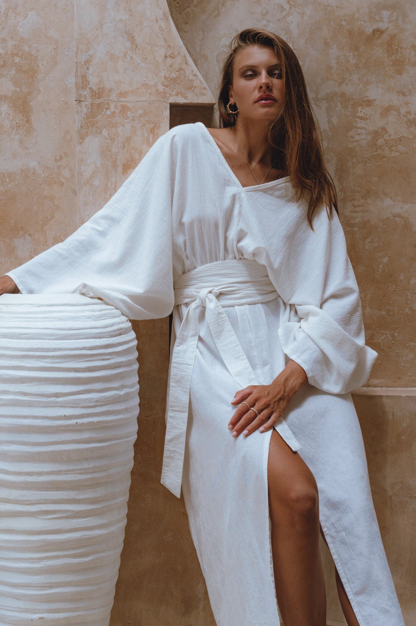 Haley Linen Kimono Dress