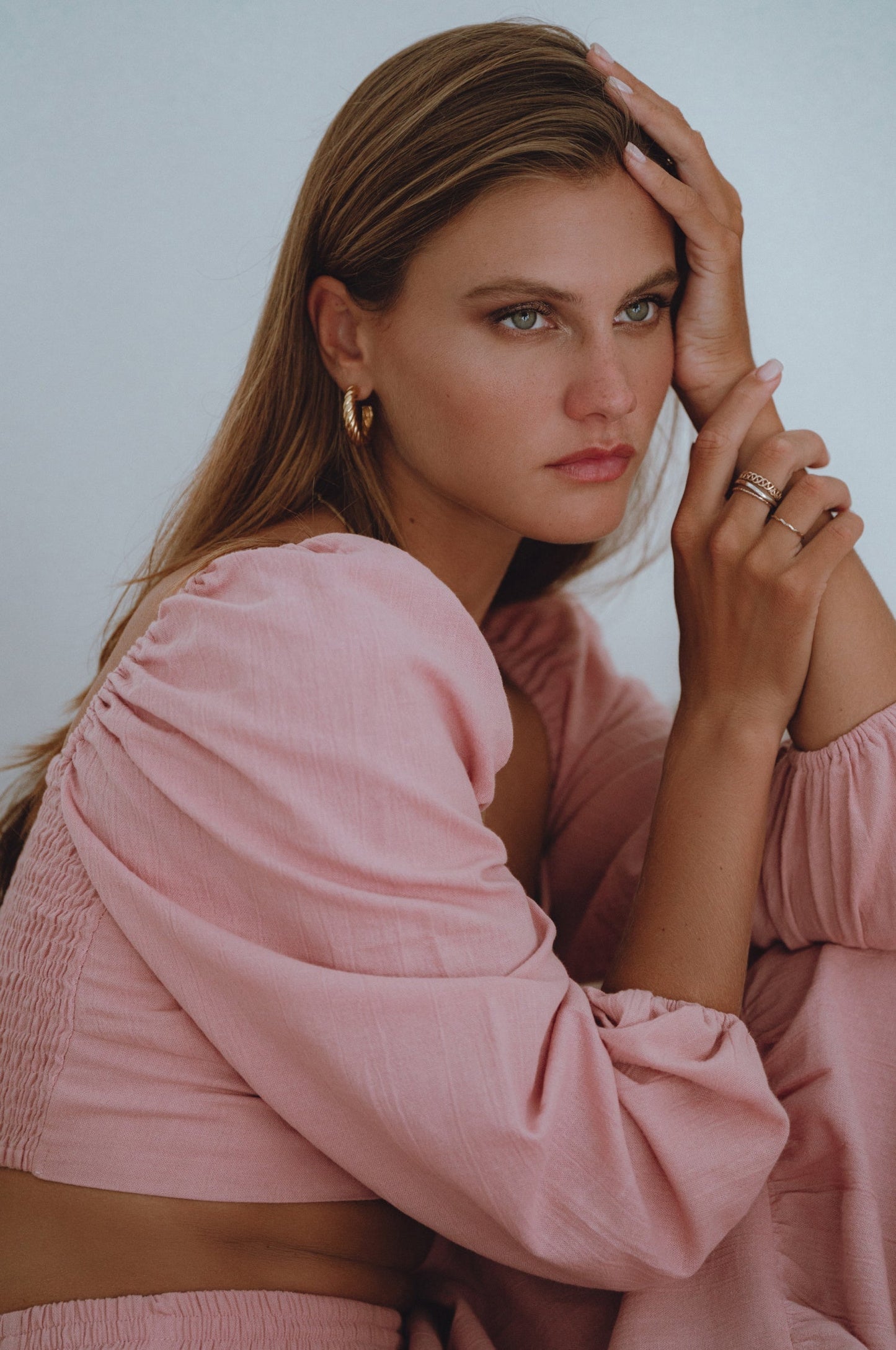 Hannah Long Sleeve Linen Top