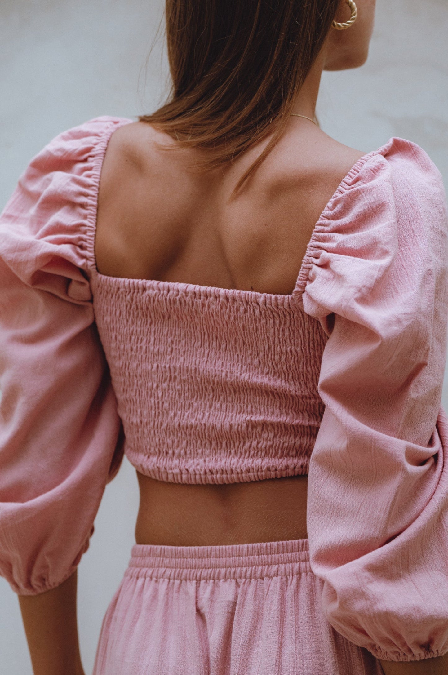 Hannah Long Sleeve Linen Top