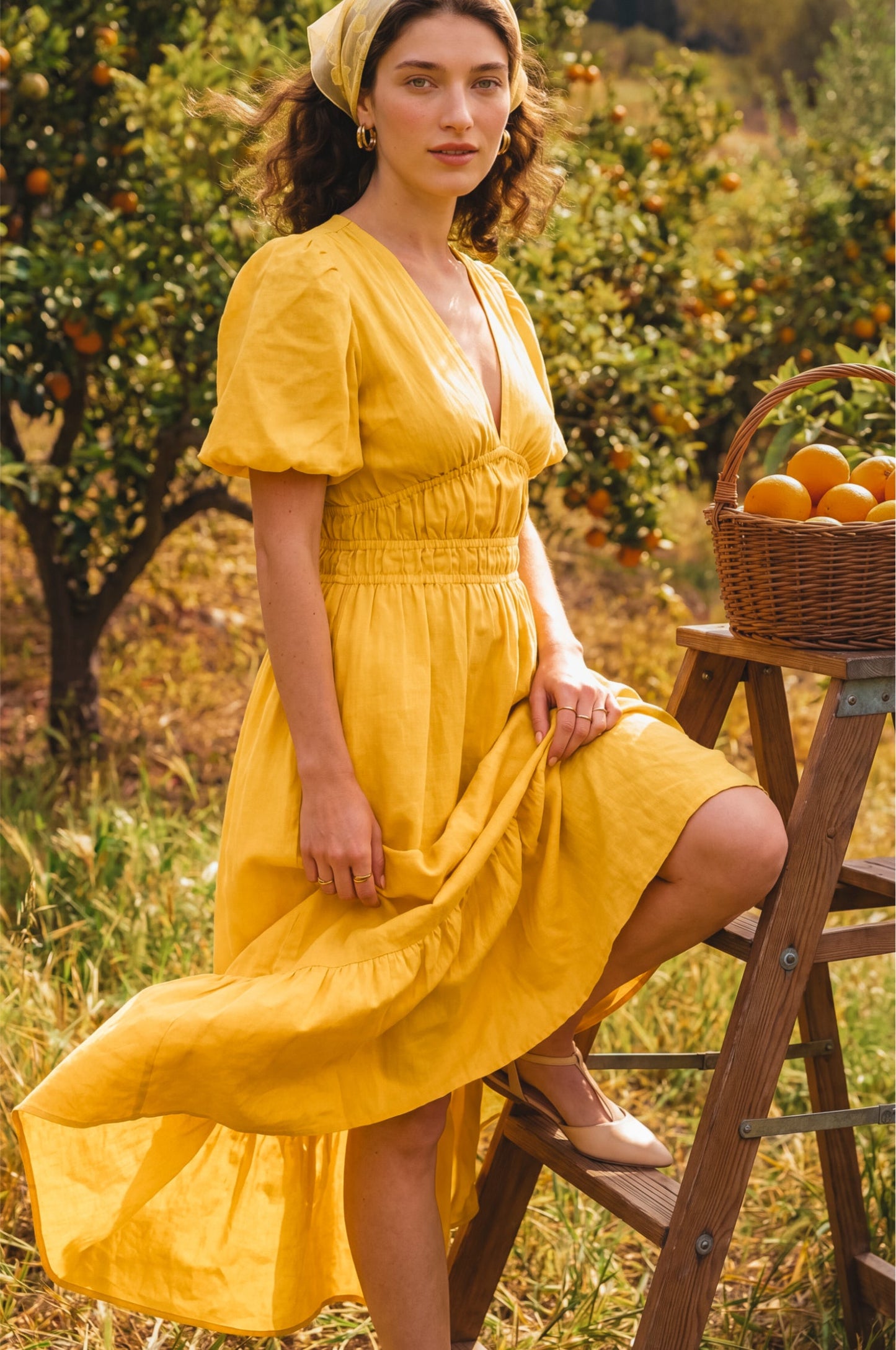 Iris Linen Midi Dress