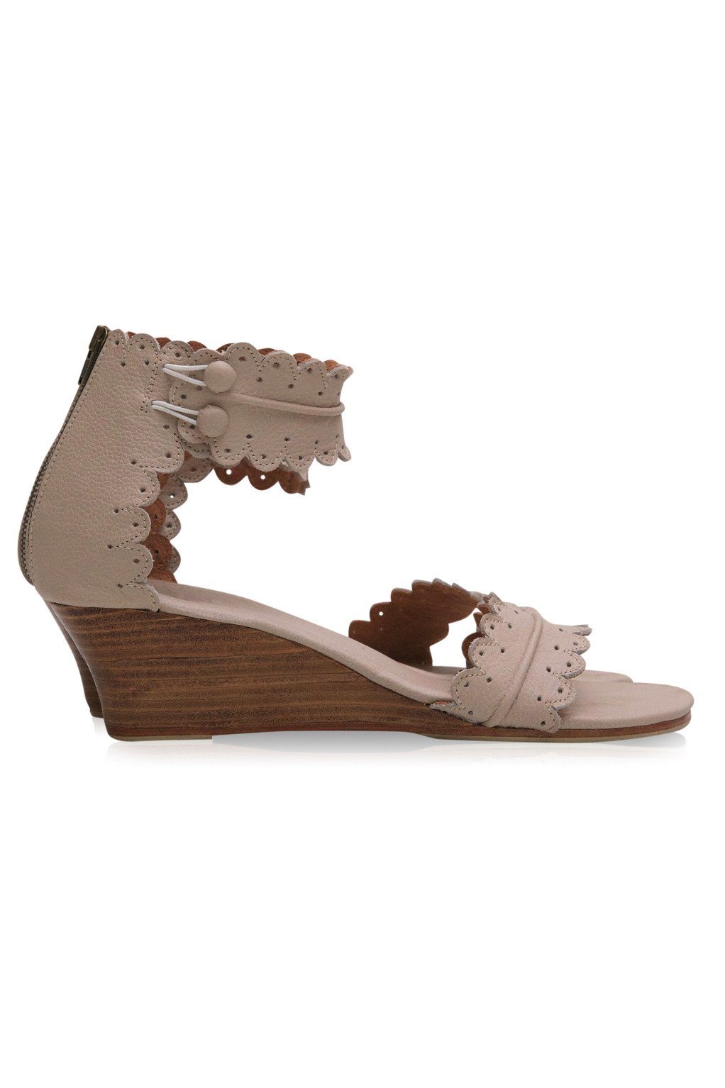 Jessamine Wooden Wedge Leather Sandals