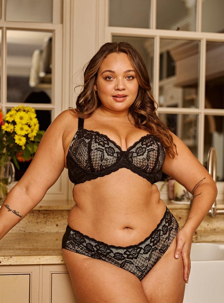 Debbie Silk & Organic Cotton Lace Plunge Bra
