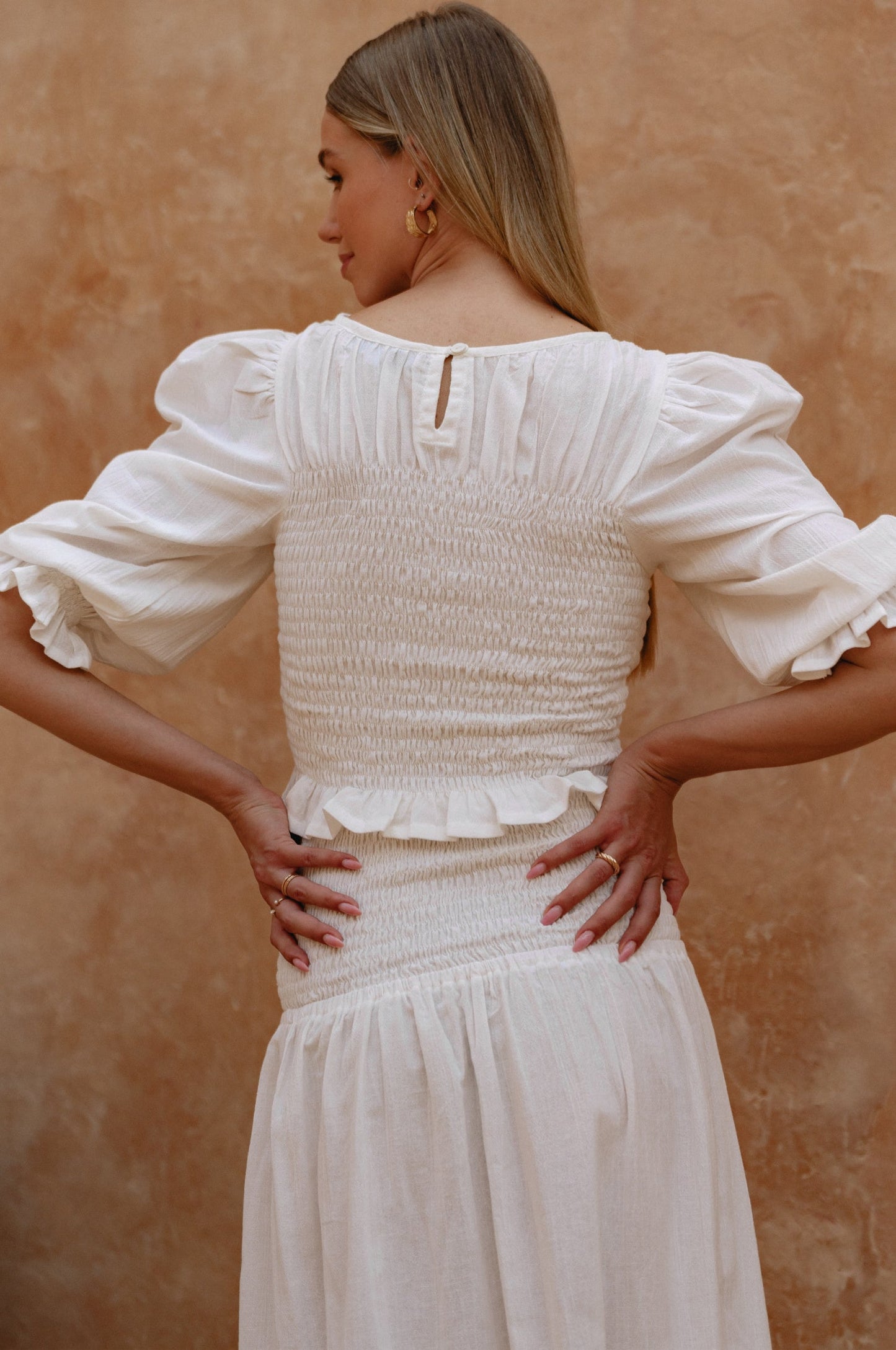 Josie Smocked Linen Top