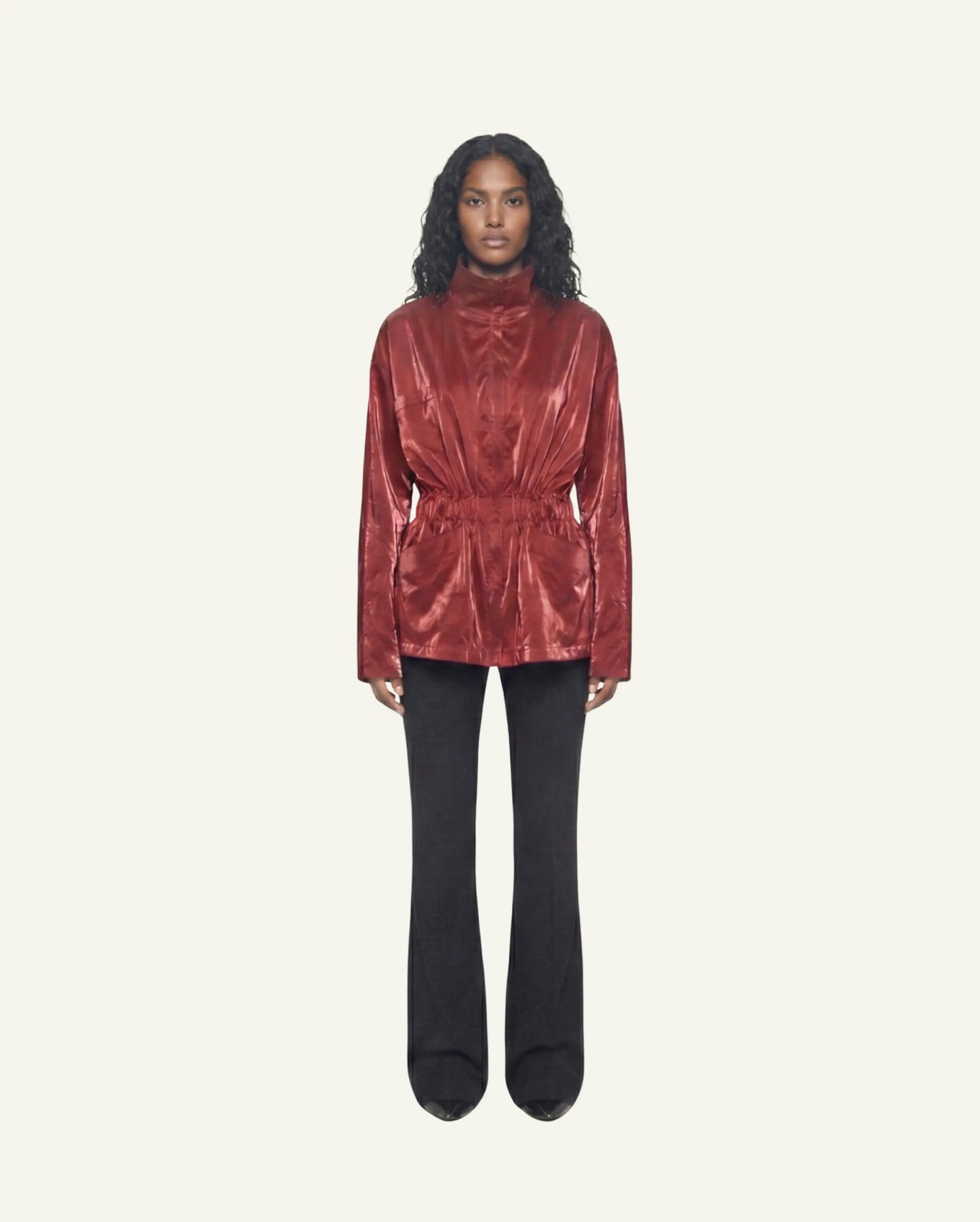 Hazel Cotton Windbreaker – Cherry Red