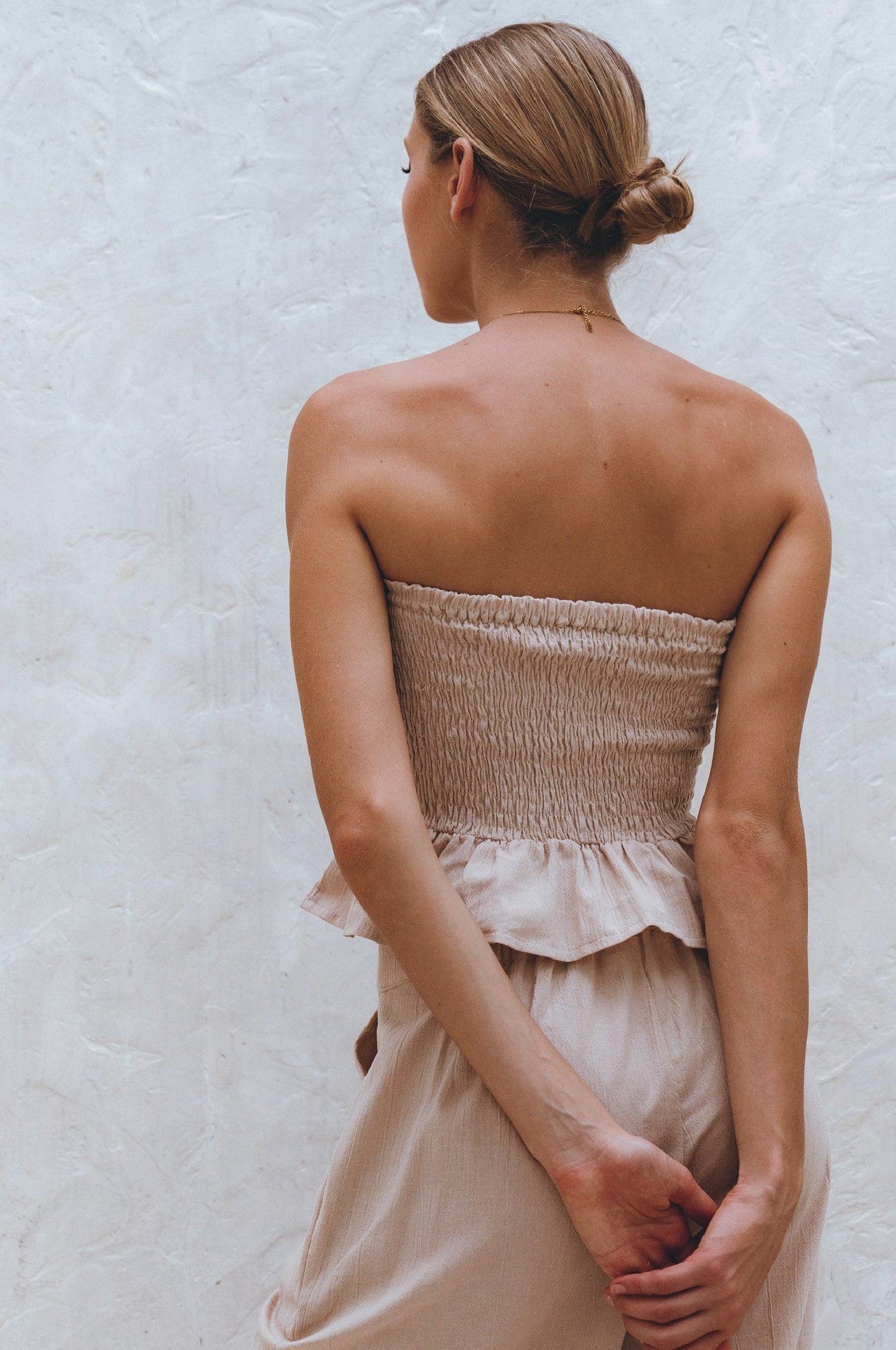 Leila Smocked Linen Top