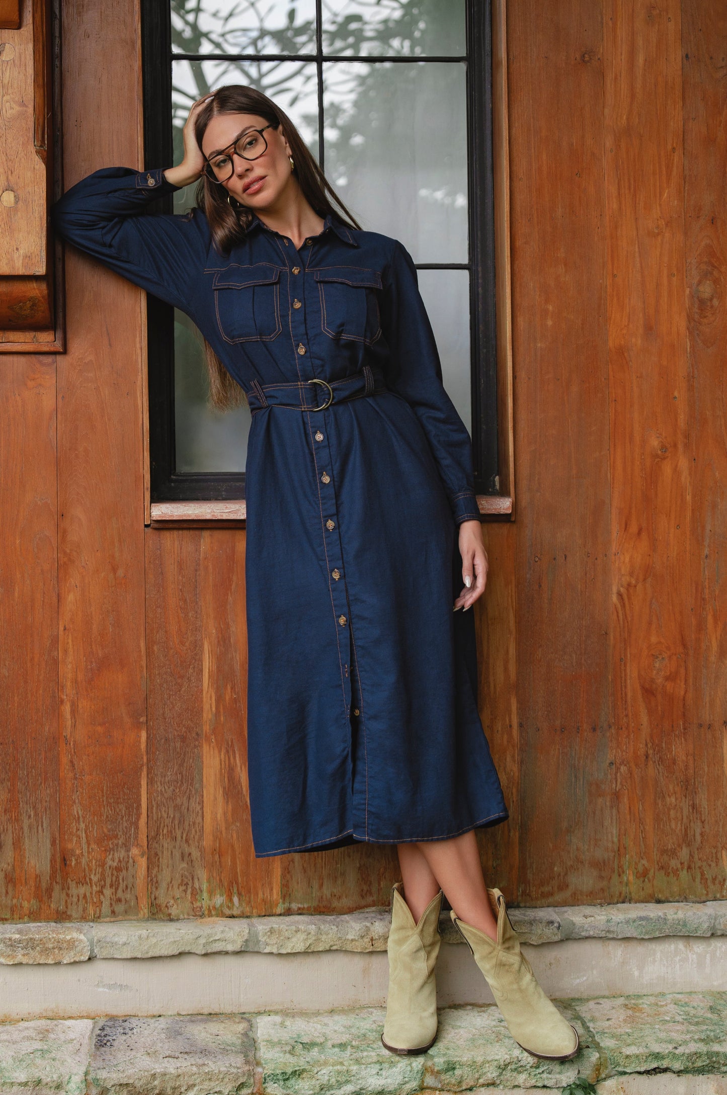 Marcia Belted Linen Shirt Dress