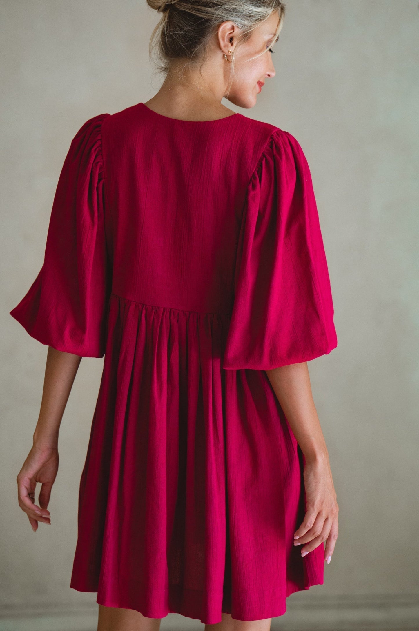 Ximena Babydoll Linen Mini Dress