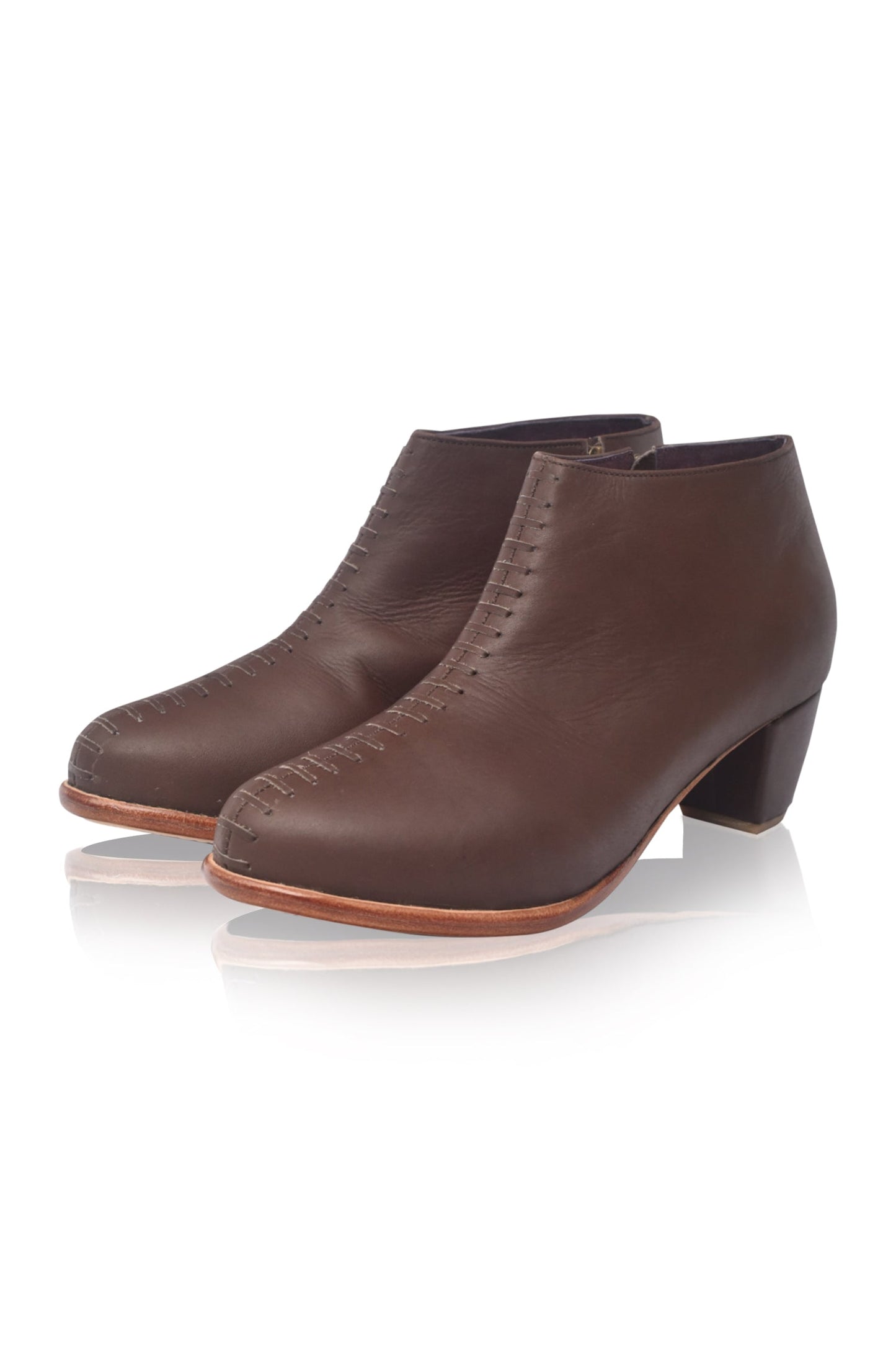 Zelda Heeled Leather Booties