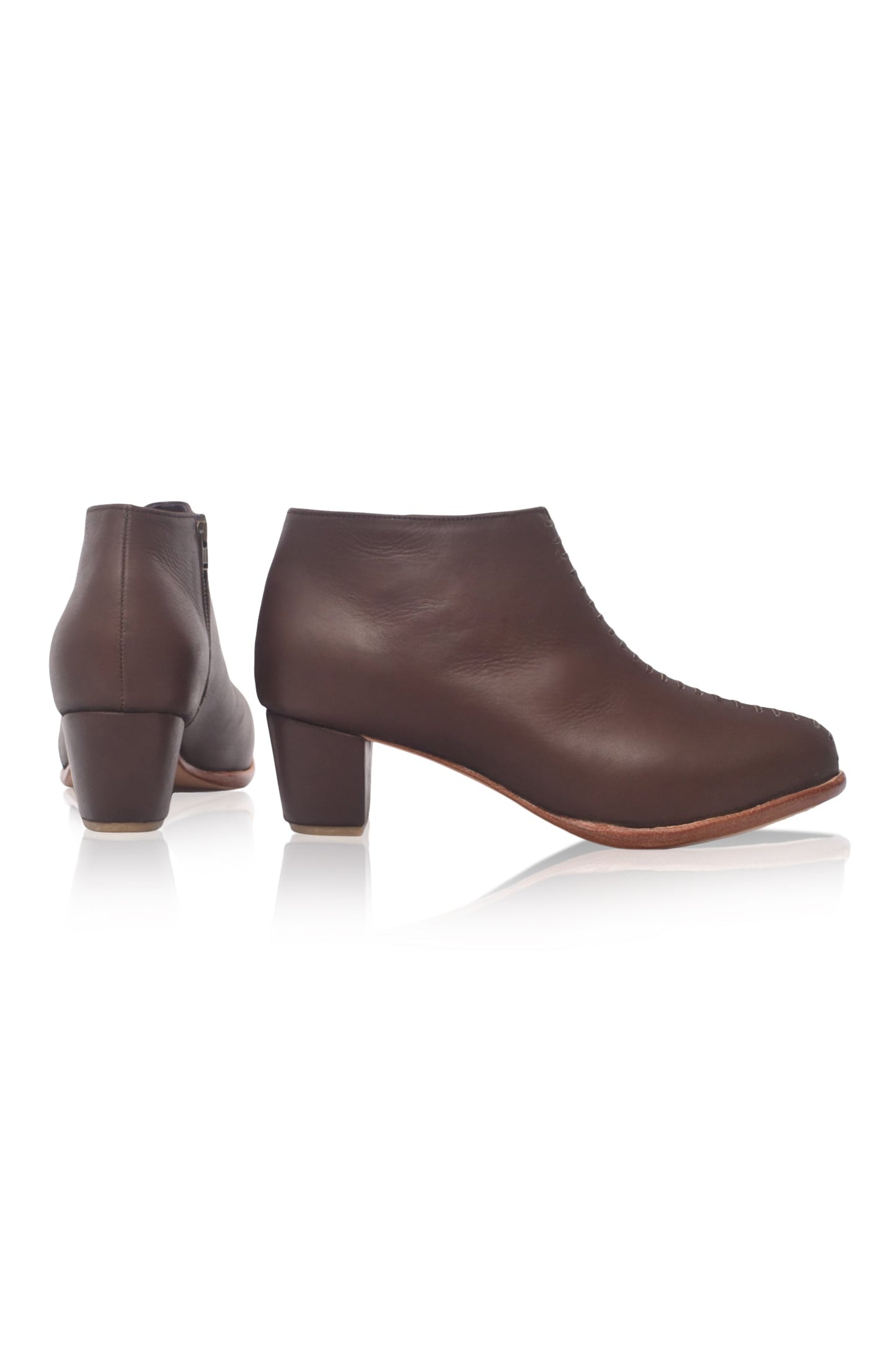Zelda Heeled Leather Booties