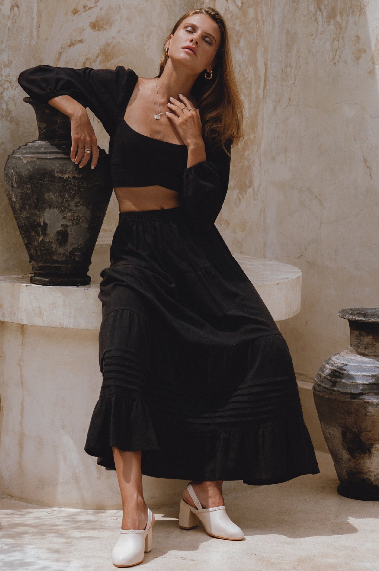 Maya Maxi Linen Skirt